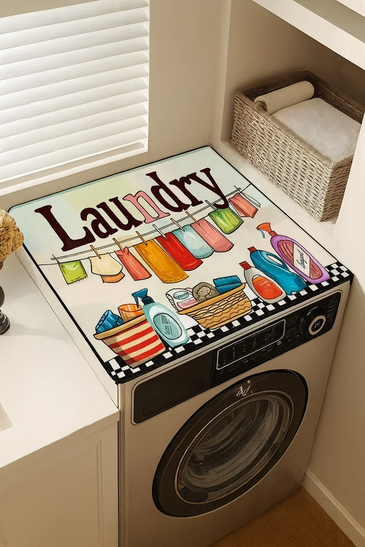 Valerine Life Çamaşır ve Kurutma Makinesi Üstü Düzenleyici Matı Örtüsü Kaymaz Sıvı Geçirmez 27CMD251005