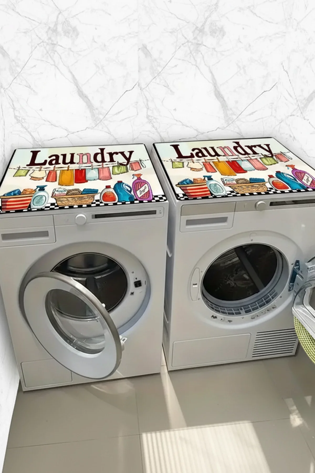 Valerine Life Çamaşır ve Kurutma Makinesi Üstü Düzenleyici Matı Örtüsü Kaymaz Sıvı Geçirmez 27CMD251005