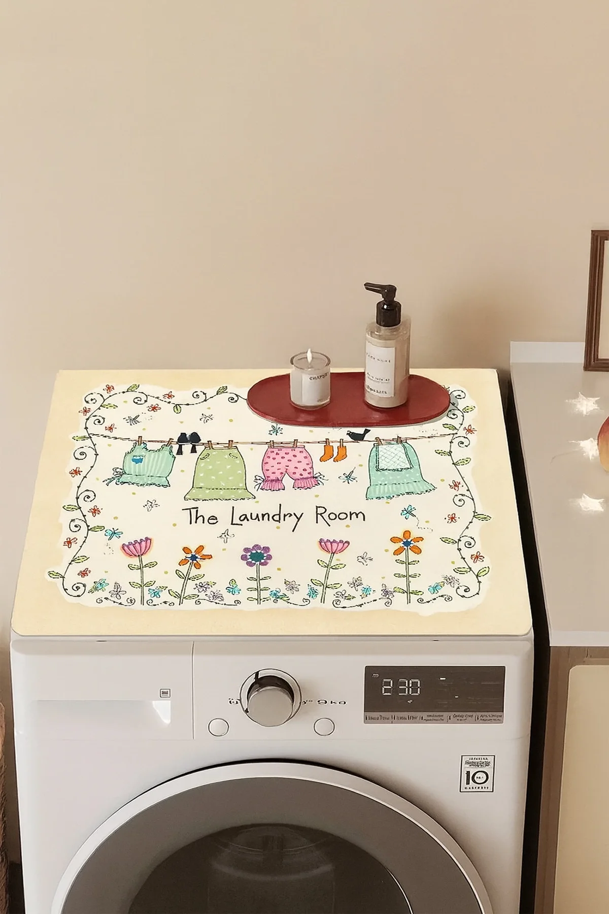 Valerine Life Çamaşır ve Kurutma Makinesi Üstü Düzenleyici Matı Örtüsü Kaymaz Sıvı Geçirmez 27CMD251006