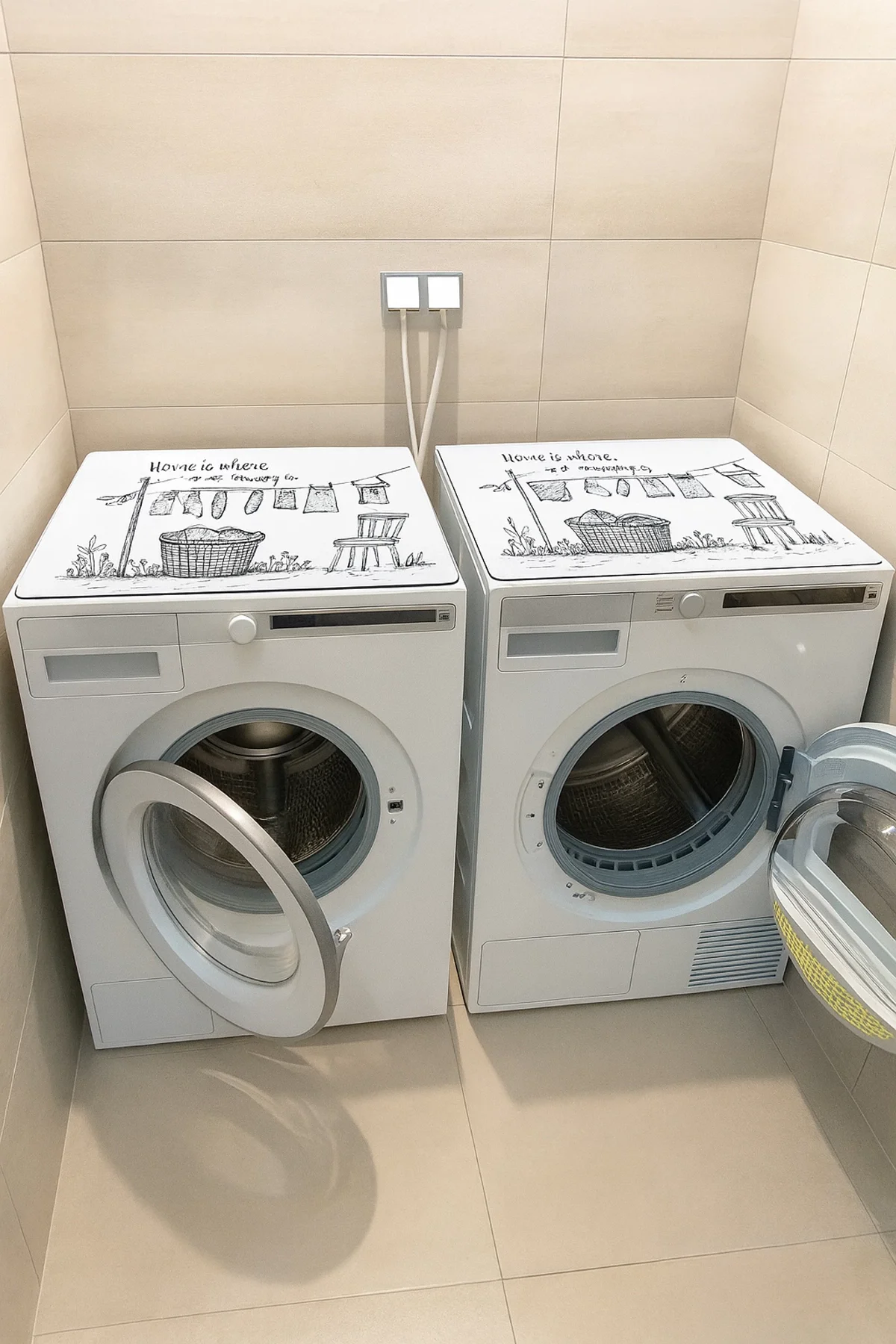 Valerine Life Çamaşır ve Kurutma Makinesi Üstü Düzenleyici Matı Örtüsü Kaymaz Sıvı Geçirmez 27CMD251011