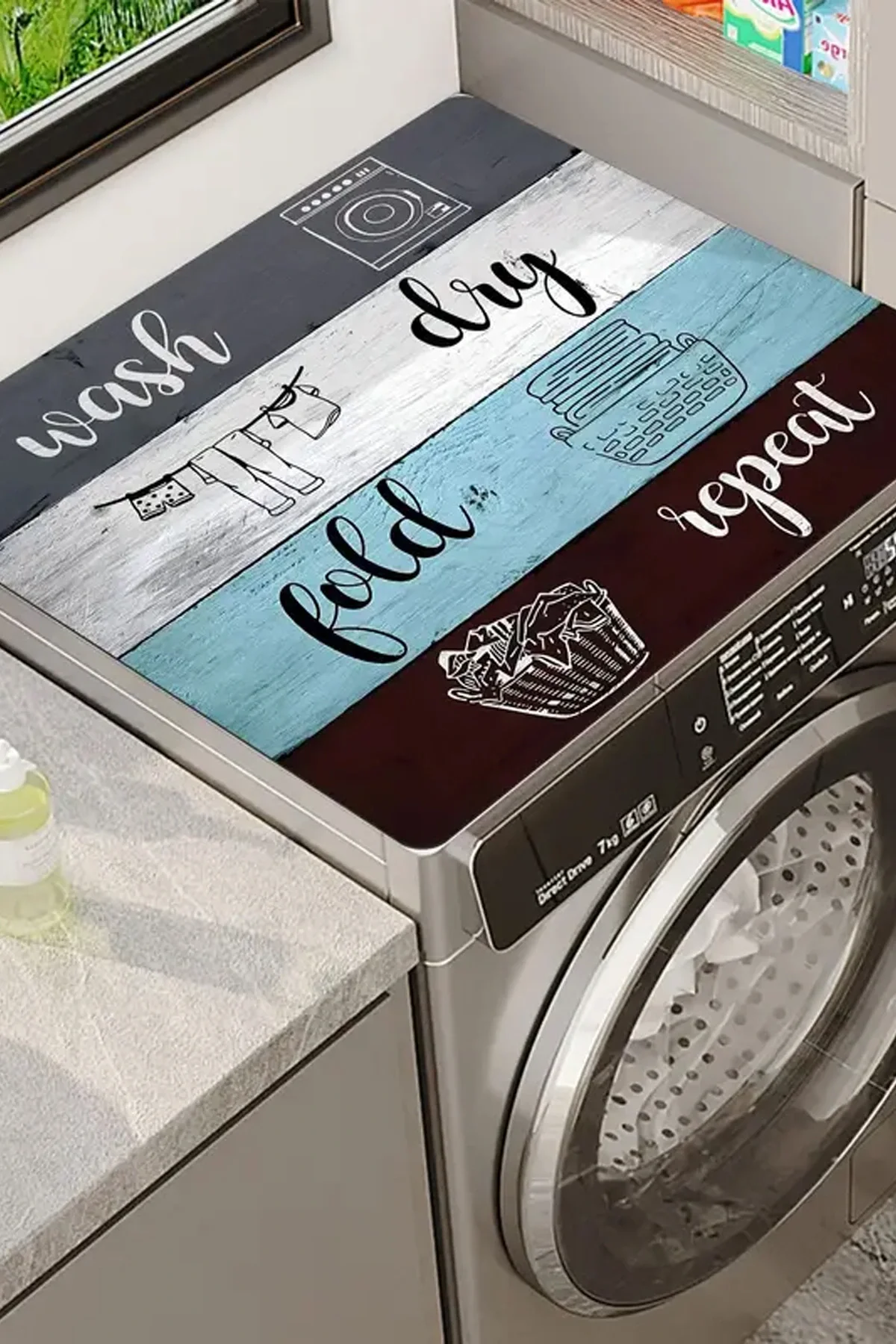 Valerine Life Çamaşır ve Kurutma Makinesi Üstü Düzenleyici Matı Örtüsü Kaymaz Sıvı Geçirmez 27CMD251014