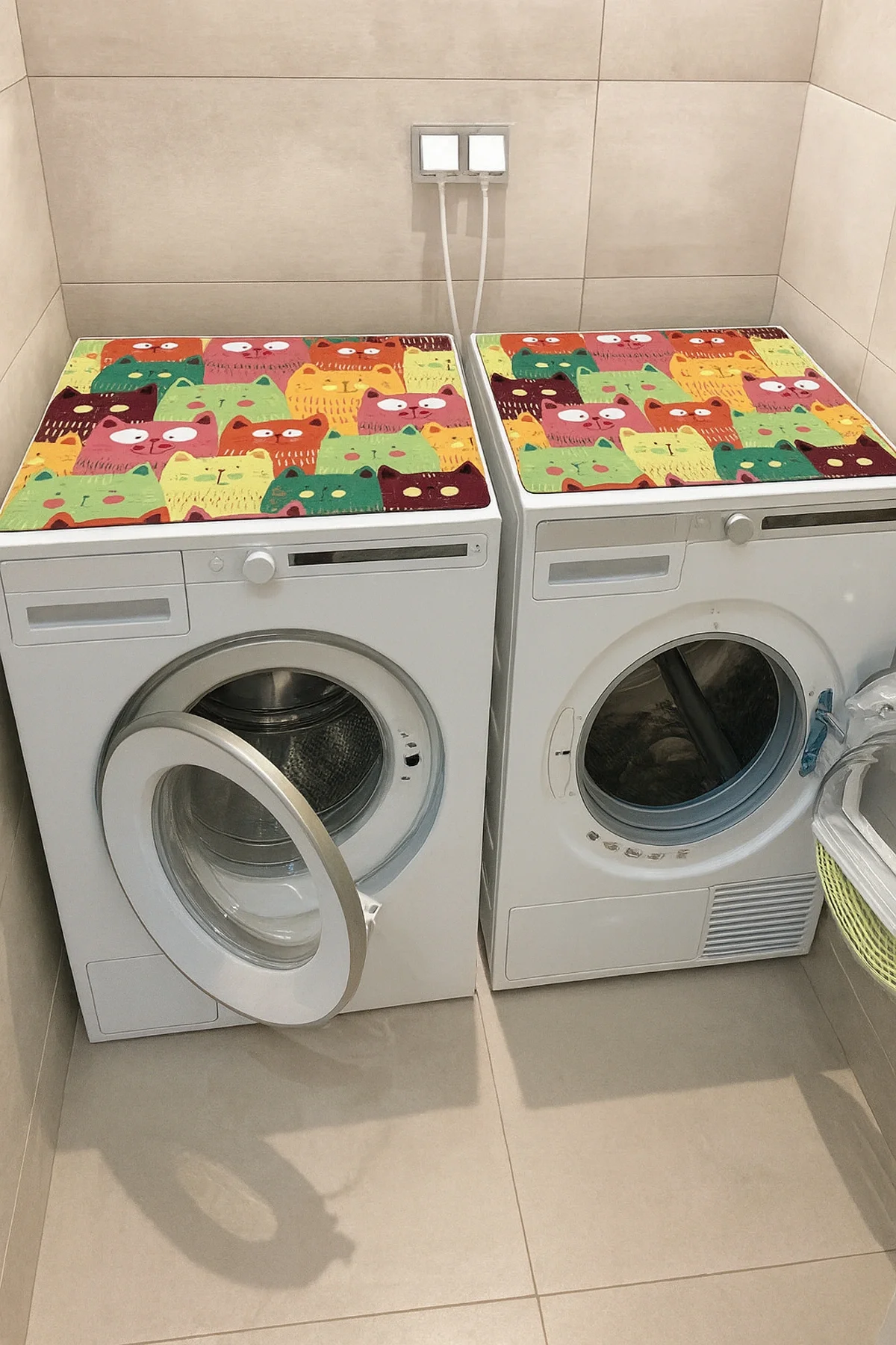 Valerine Life Çamaşır ve Kurutma Makinesi Üstü Düzenleyici Matı Örtüsü Kaymaz Sıvı Geçirmez 27CMD251015