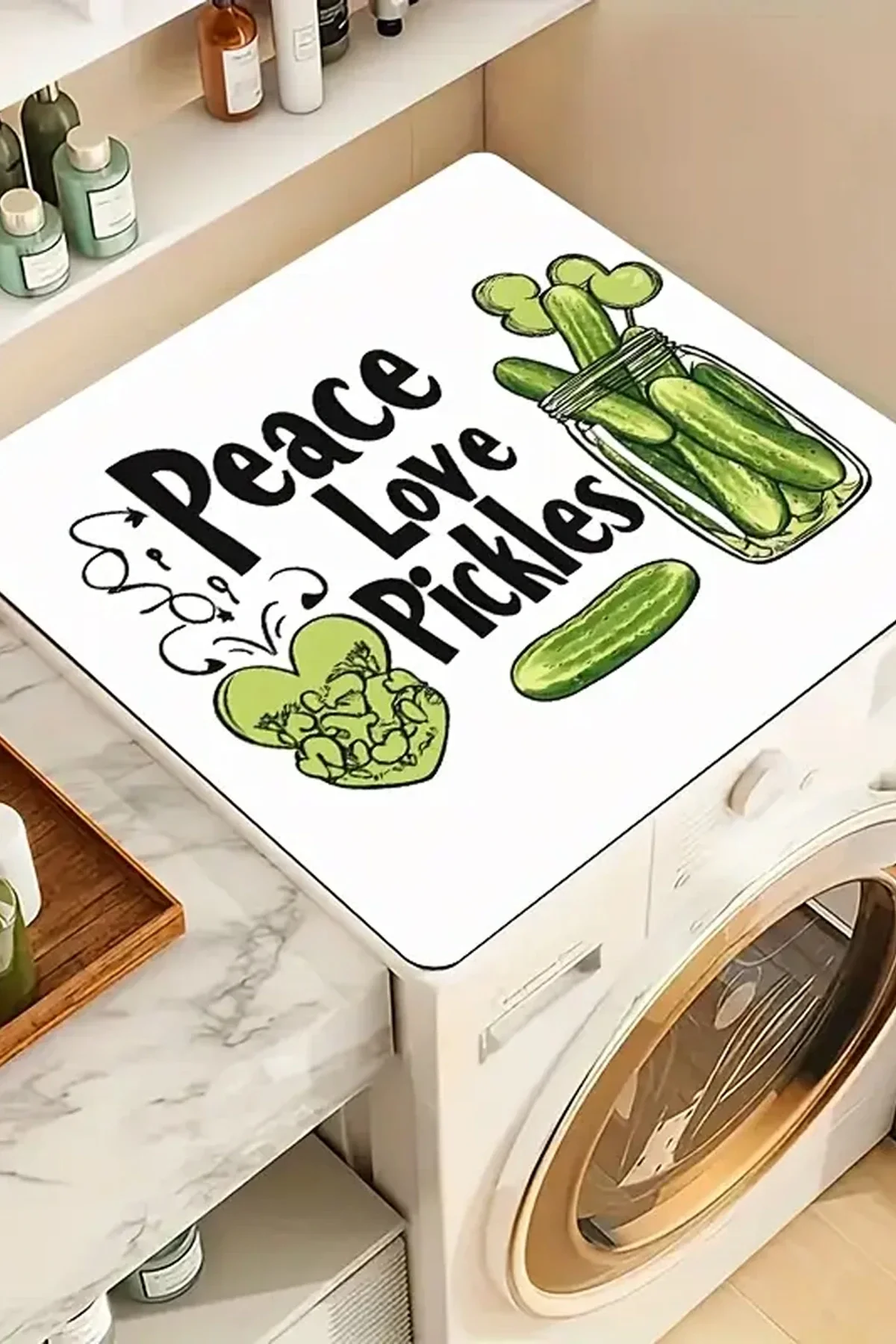 Valerine Life Çamaşır ve Kurutma Makinesi Üstü Düzenleyici Matı Örtüsü Kaymaz Sıvı Geçirmez 27CMD251019