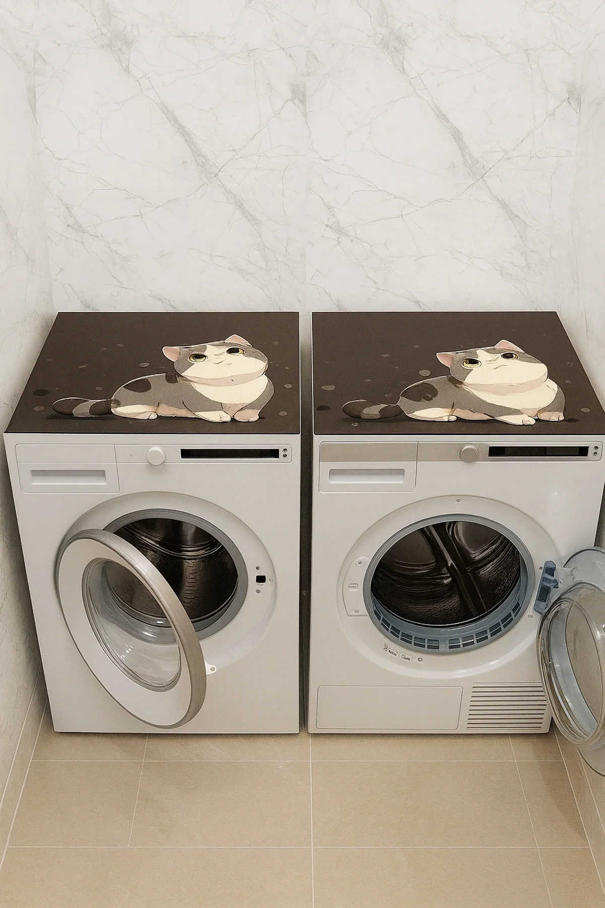 Valerine Life Çamaşır ve Kurutma Makinesi Üstü Düzenleyici Matı Örtüsü Kaymaz Sıvı Geçirmez 27CMD251020