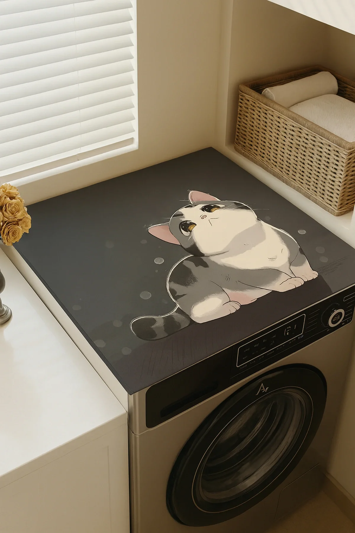 Valerine Life Çamaşır ve Kurutma Makinesi Üstü Düzenleyici Matı Örtüsü Kaymaz Sıvı Geçirmez 27CMD251020