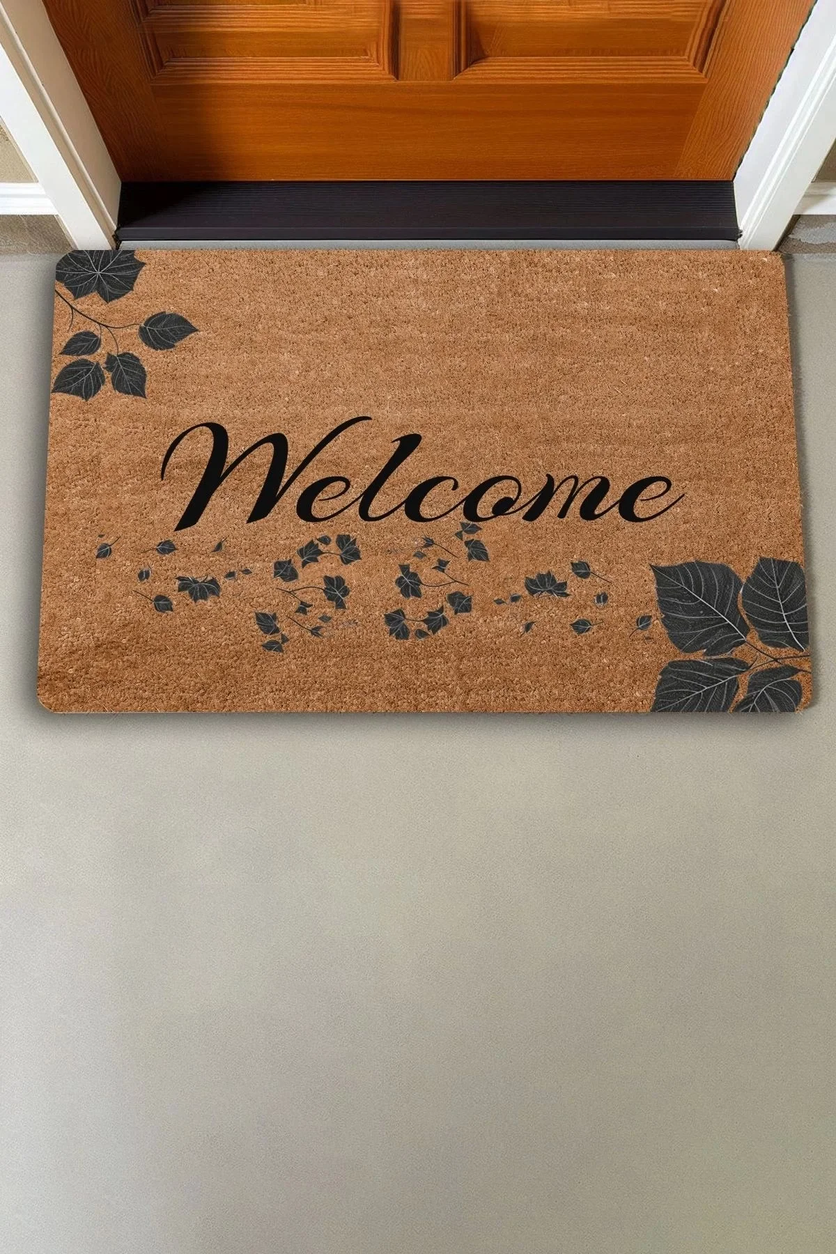 Valerine Life Ceviz Yaprağı Welcome Kapı Önü Paspası 45x70cm