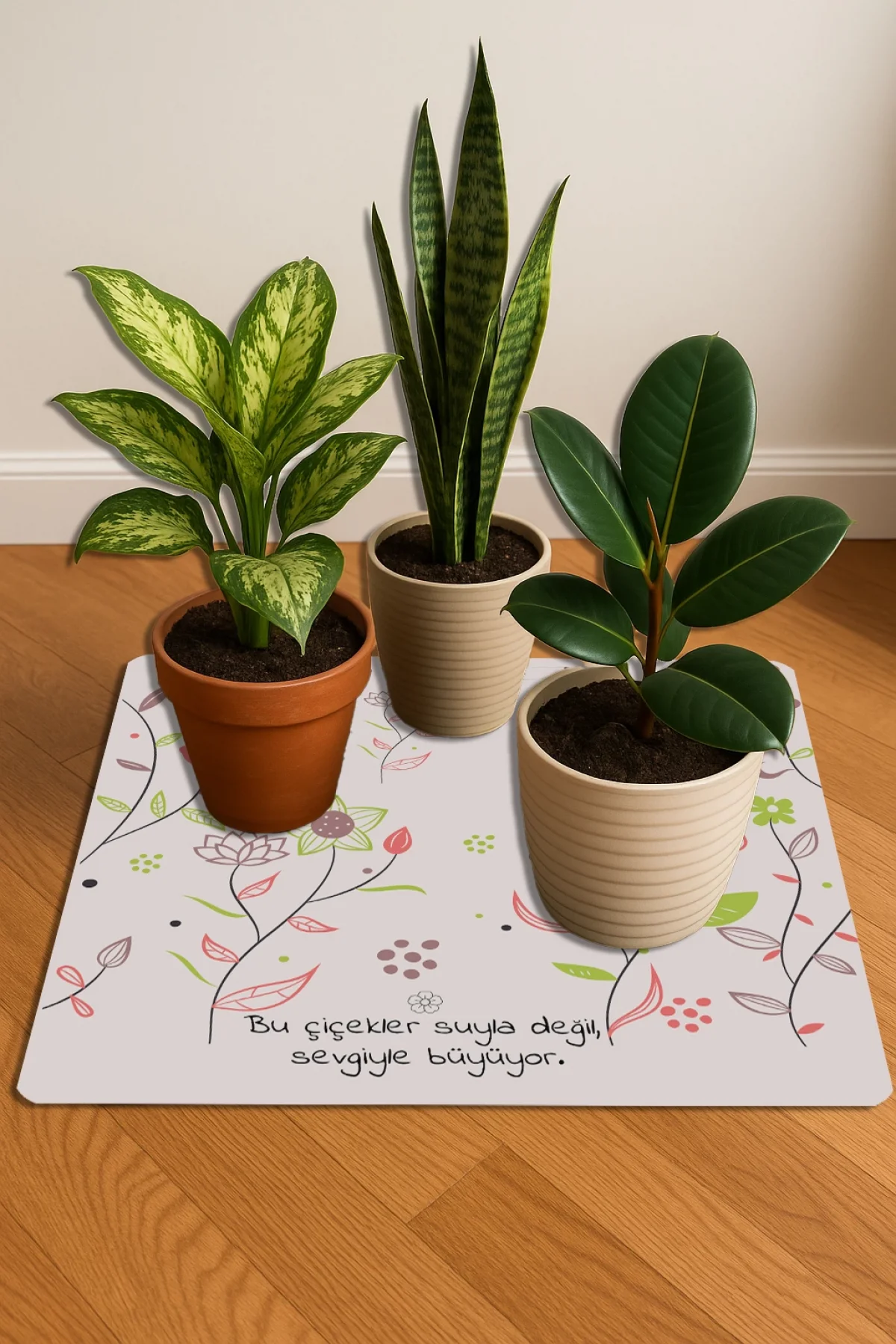 Valerine Life Çiçek Saksı Matı Salon Balkon Bitkileri Zemin Koruyucu Kaymaz Saksı Altlığı 60x60cm 27SAD250620