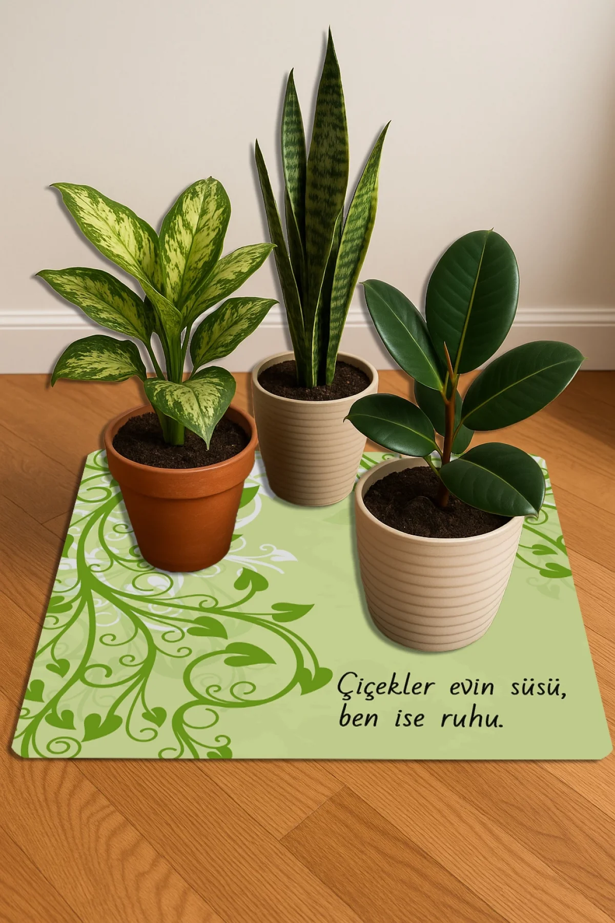 Valerine Life Çiçek Saksı Matı Salon Balkon Bitkileri Zemin Koruyucu Kaymaz Saksı Altlığı 60x60cm 27SAD250621