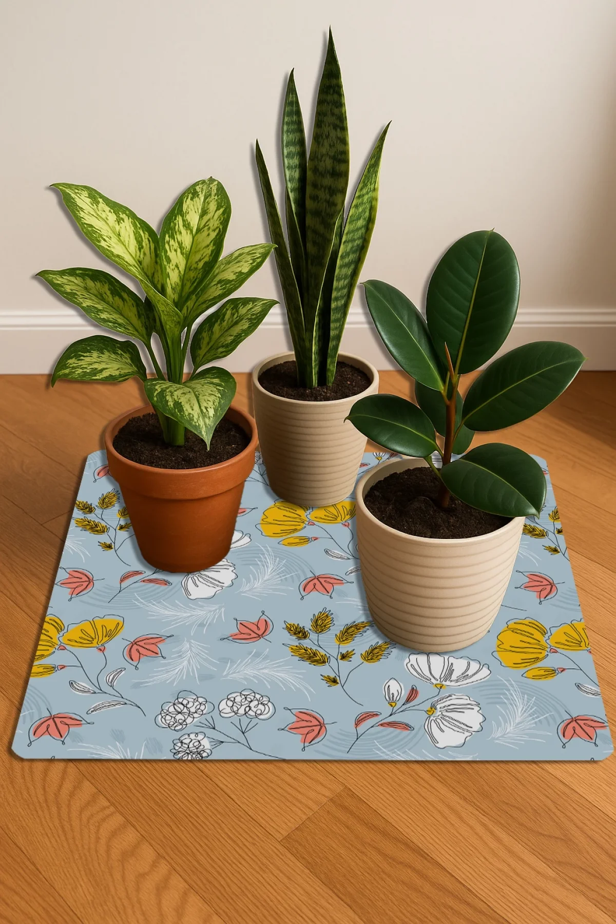 Valerine Life Çiçek Saksı Matı Salon Balkon Bitkileri Zemin Koruyucu Kaymaz Saksı Altlığı 60x60cm 27SAD250622