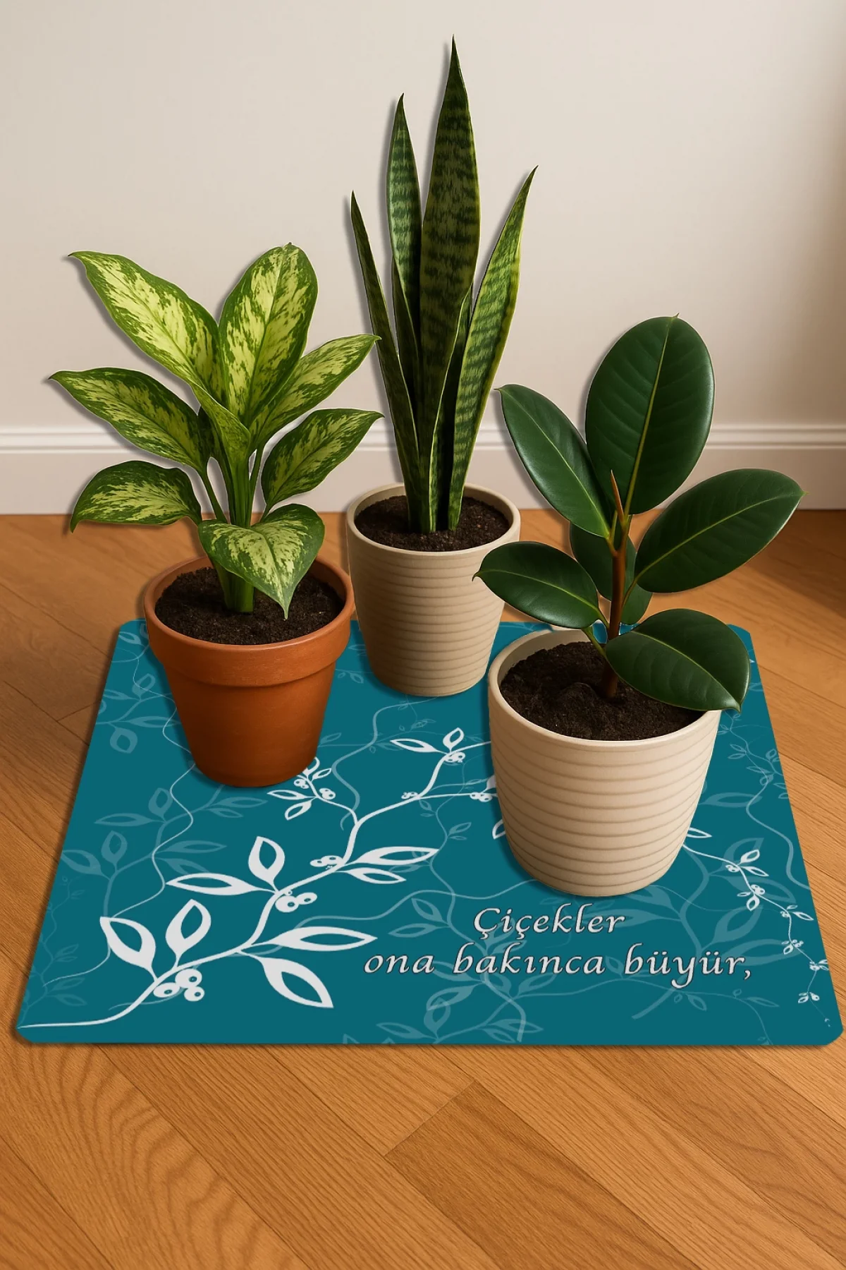 Valerine Life Çiçek Saksı Matı Salon Balkon Bitkileri Zemin Koruyucu Kaymaz Saksı Altlığı 60x60cm 27SAD250623