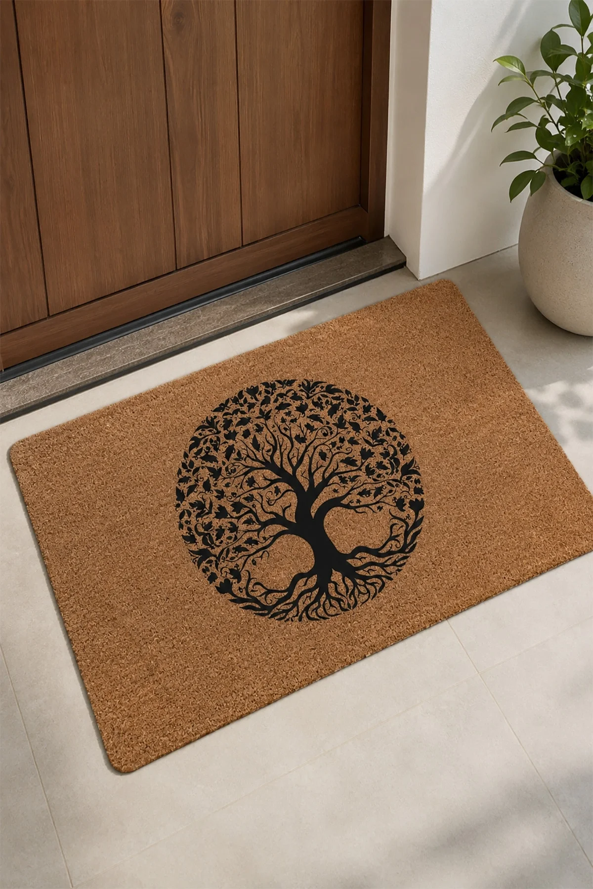 Valerine Life Çınar Ağacı Figürlü Ev Ofis iç Dış Kapı Önü Paspası 45x70cm