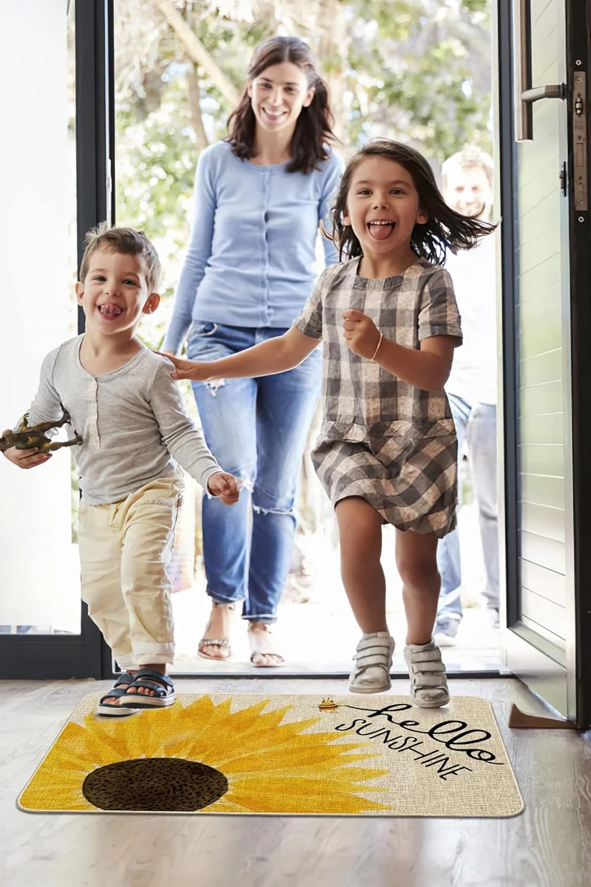 Valerine Life Günebakan Ay Çiçeği Merhaba Yaz Temalı Welcome Hoş Geldiniz Kapı Önü Paspası 45x70cm