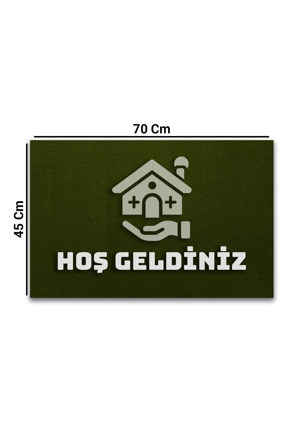 Valerine Life Emlakçı Gayri Menkul Ofisi Zeytuni Yeşili Hoş Geldiniz Kapı Önü Paspası 45x70cm