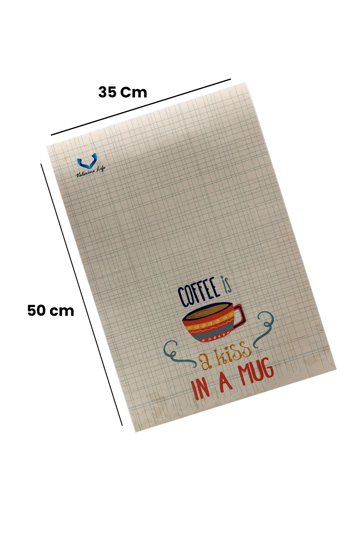 Valerine Life Kahve Kupadaki Öpücüktür Mutfak Kurulama Fırın Beyaz El Havlusu %100 Pamuklu 35x50cm 2 Adet