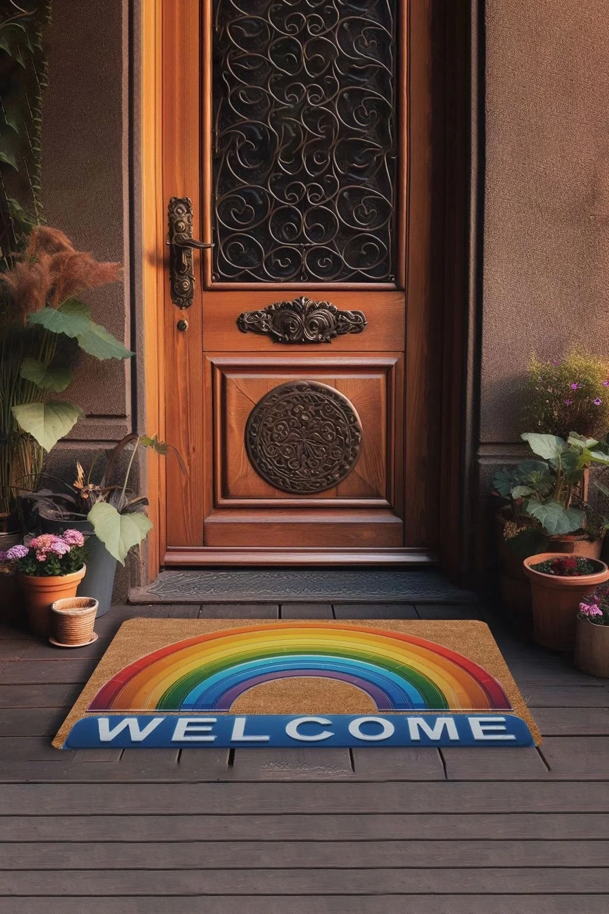 Valerine Life Gökkuşağı Welcome Kapı Önü Paspası 45x70cm