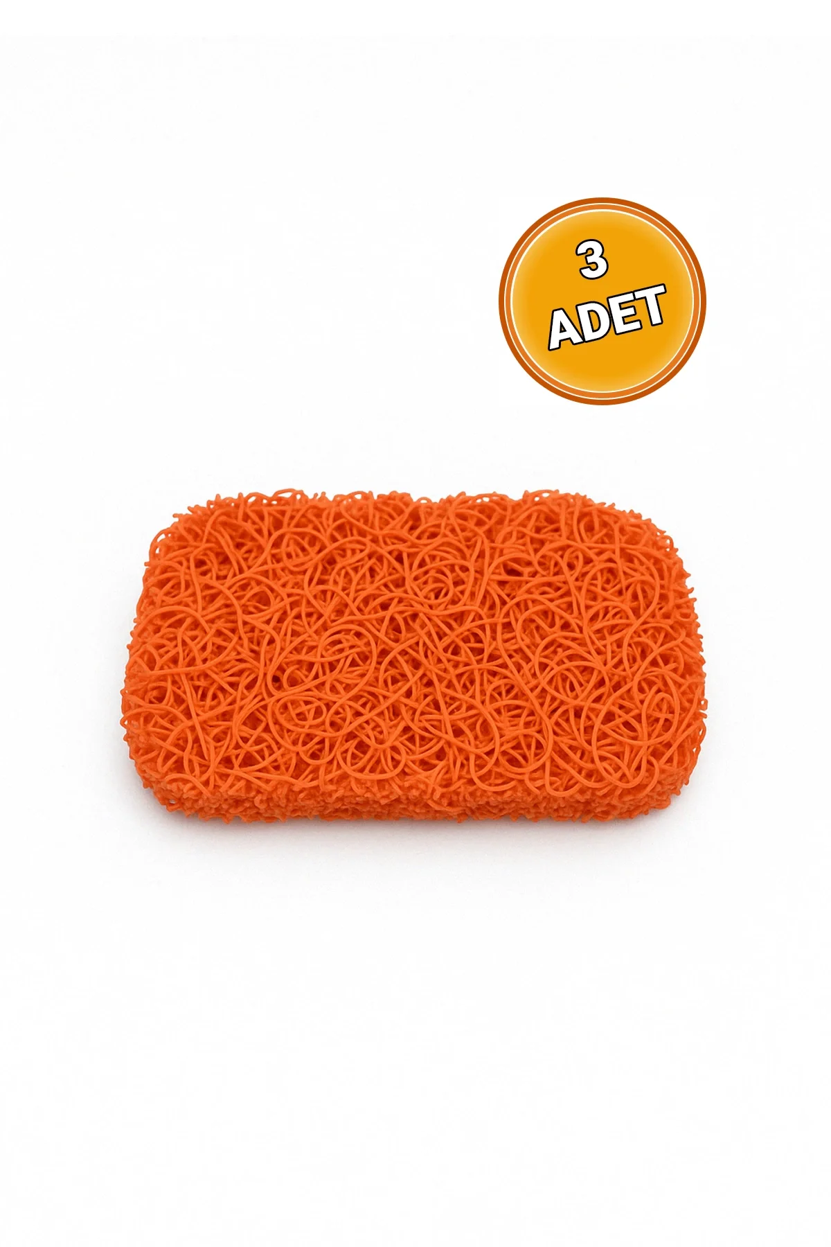Valerine Life Turuncu Sabunluk Kaymaz Kıvırcık Lif Dokulu Hızlı Kuruyan Su Tahliyeli Sabun Altlığı 7x11cm 3 Adet