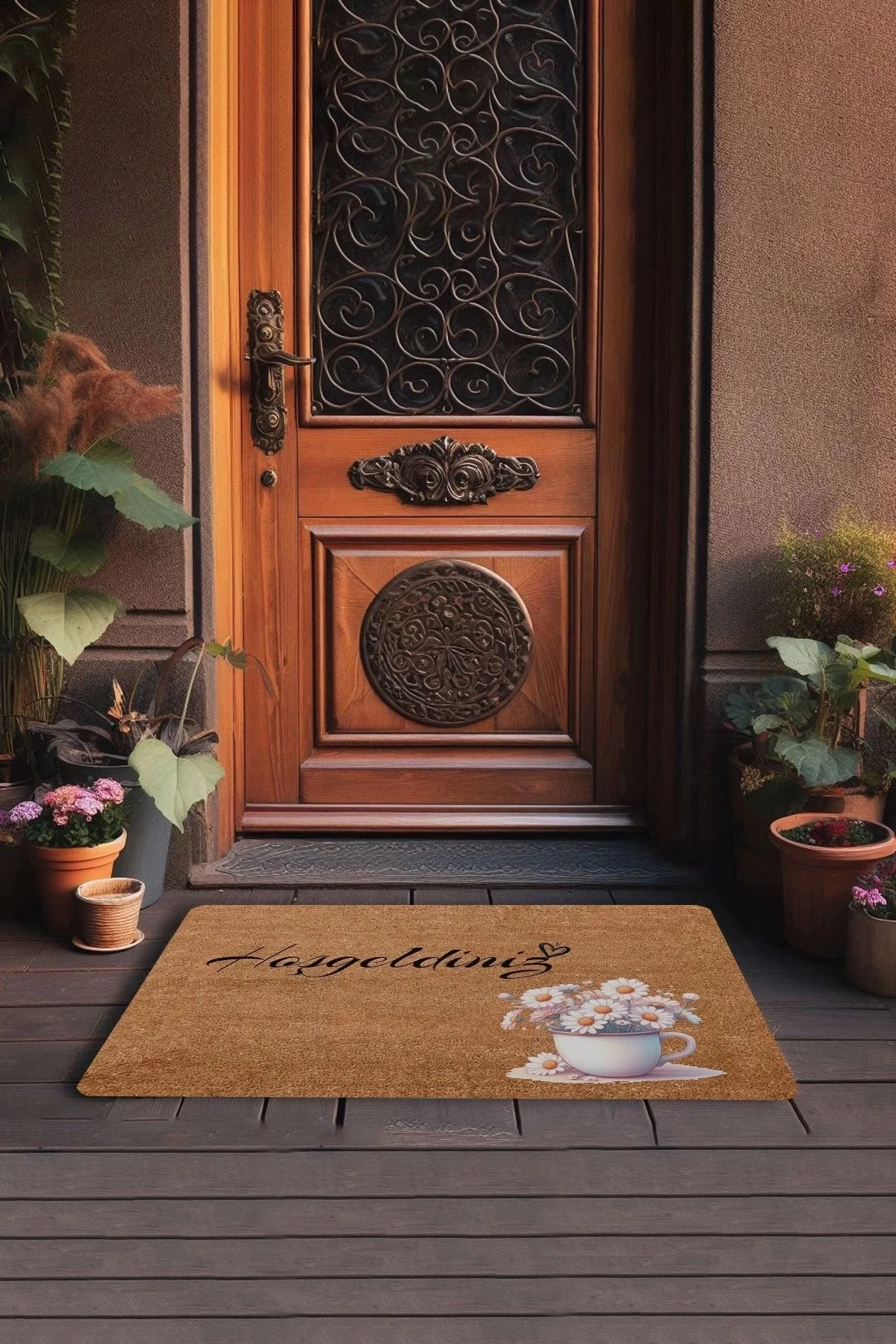 Valerine Life Günaydın Papatyası Hoş Geldiniz Kapı Önü Paspası 45x70cm