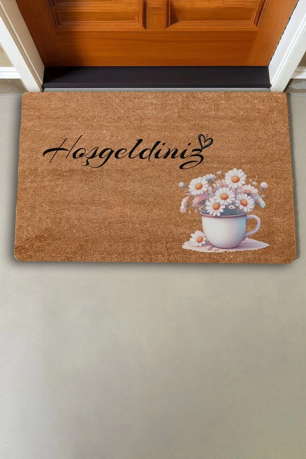 Valerine Life Günaydın Papatyası Hoş Geldiniz Kapı Önü Paspası 45x70cm