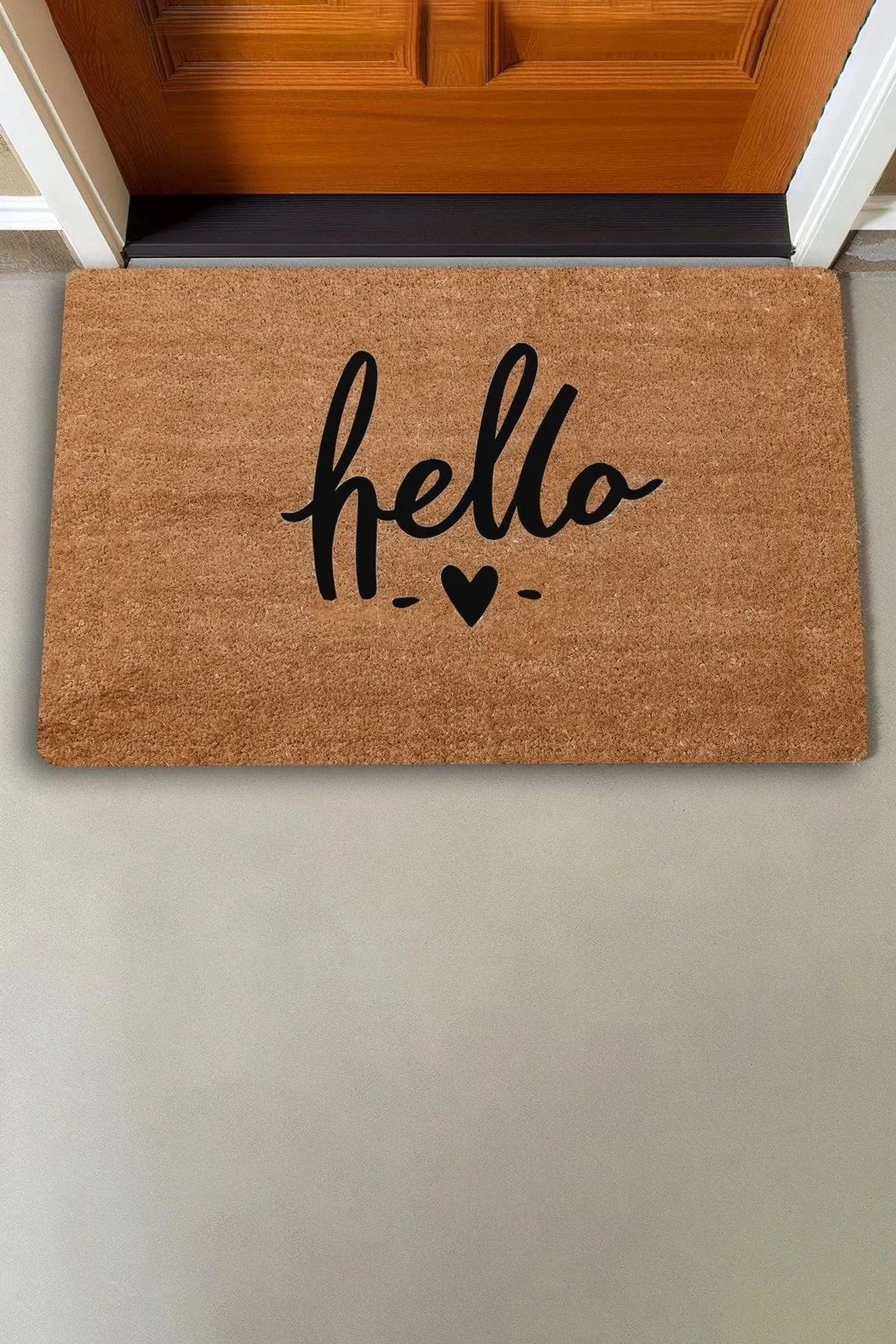 Valerine Life Hello Kalp Welcome Hoş Geldiniz Kapı Önü Paspası 45x70cm