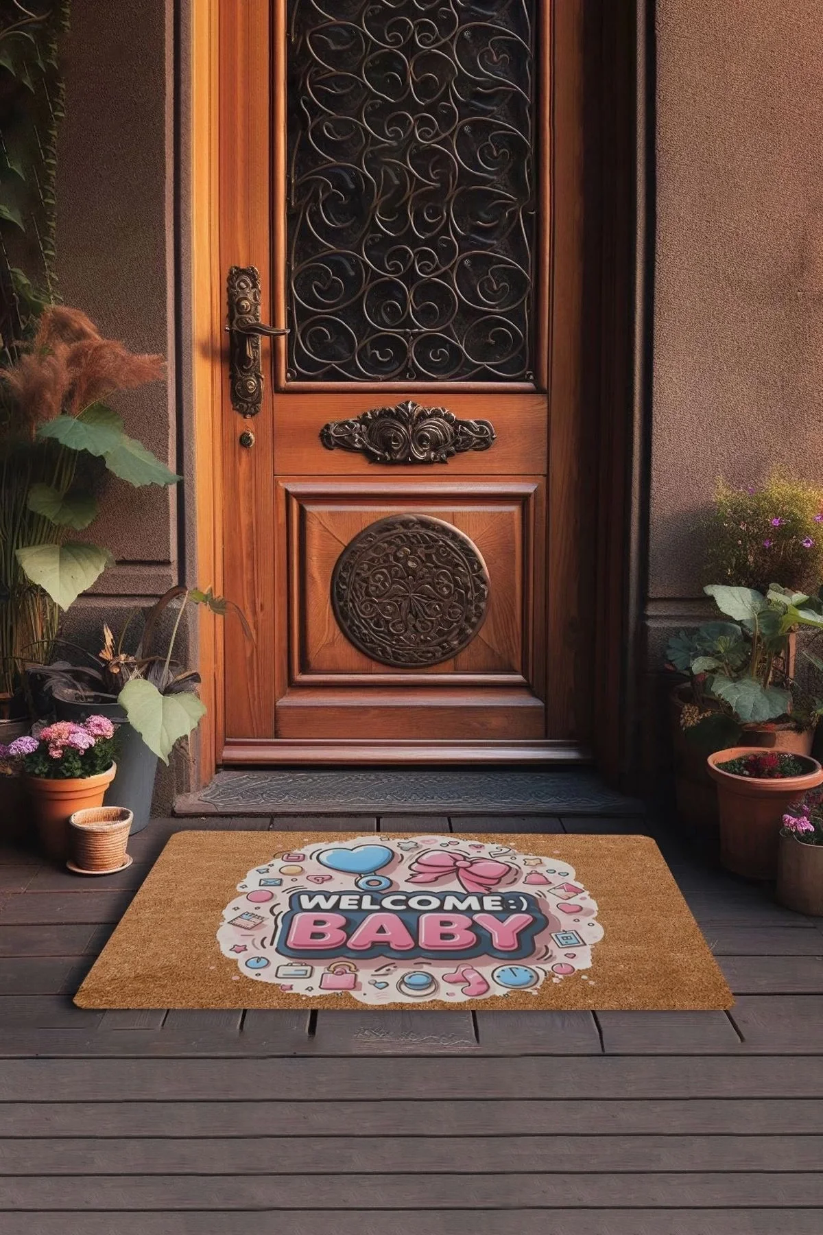 Valerine Life Hoş Geldin Bebek Welcome Yeni Doğan Kapı Önü Paspası 45x70cm