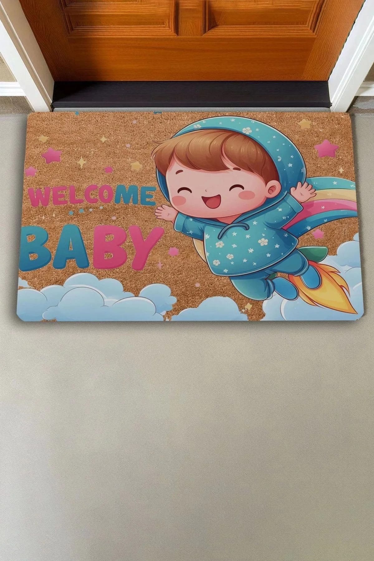 Valerine Life Hoş Geldin Bebiş Welcome Kapı Önü Paspası 45x70cm