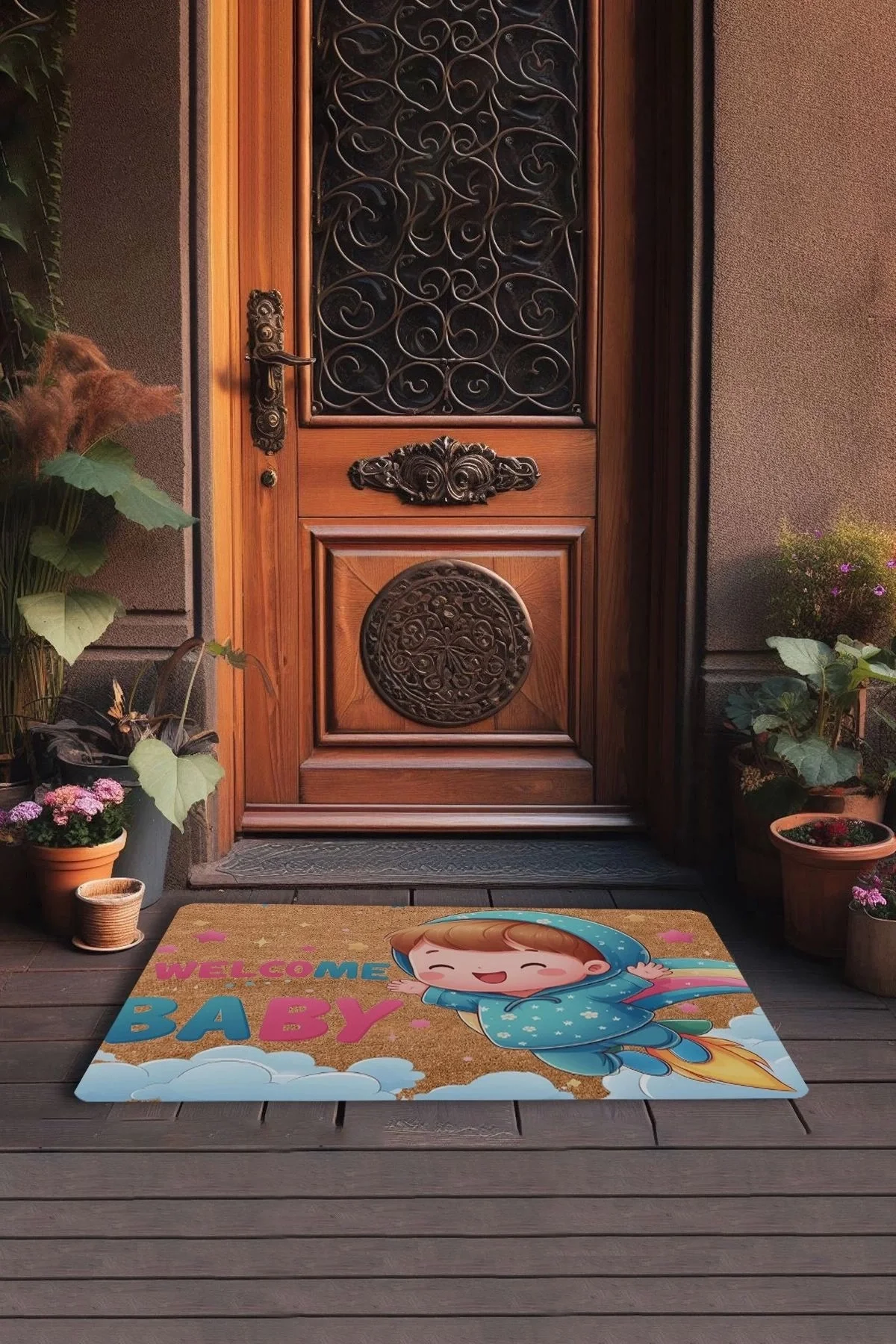 Valerine Life Hoş Geldin Bebiş Welcome Kapı Önü Paspası 45x70cm