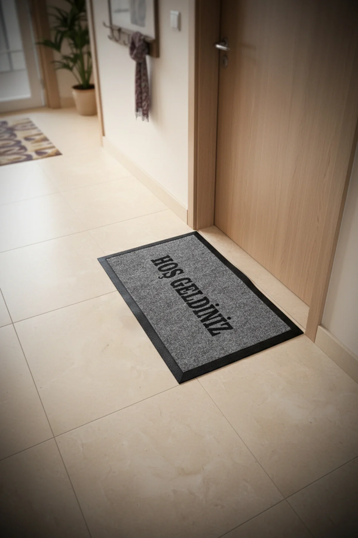 Valerine Life SoftTouch Dokulu Nem Alıcılı Kaymaz Taban Kapı Önü Ev İşyeri Ofis Paspası 50x90cm