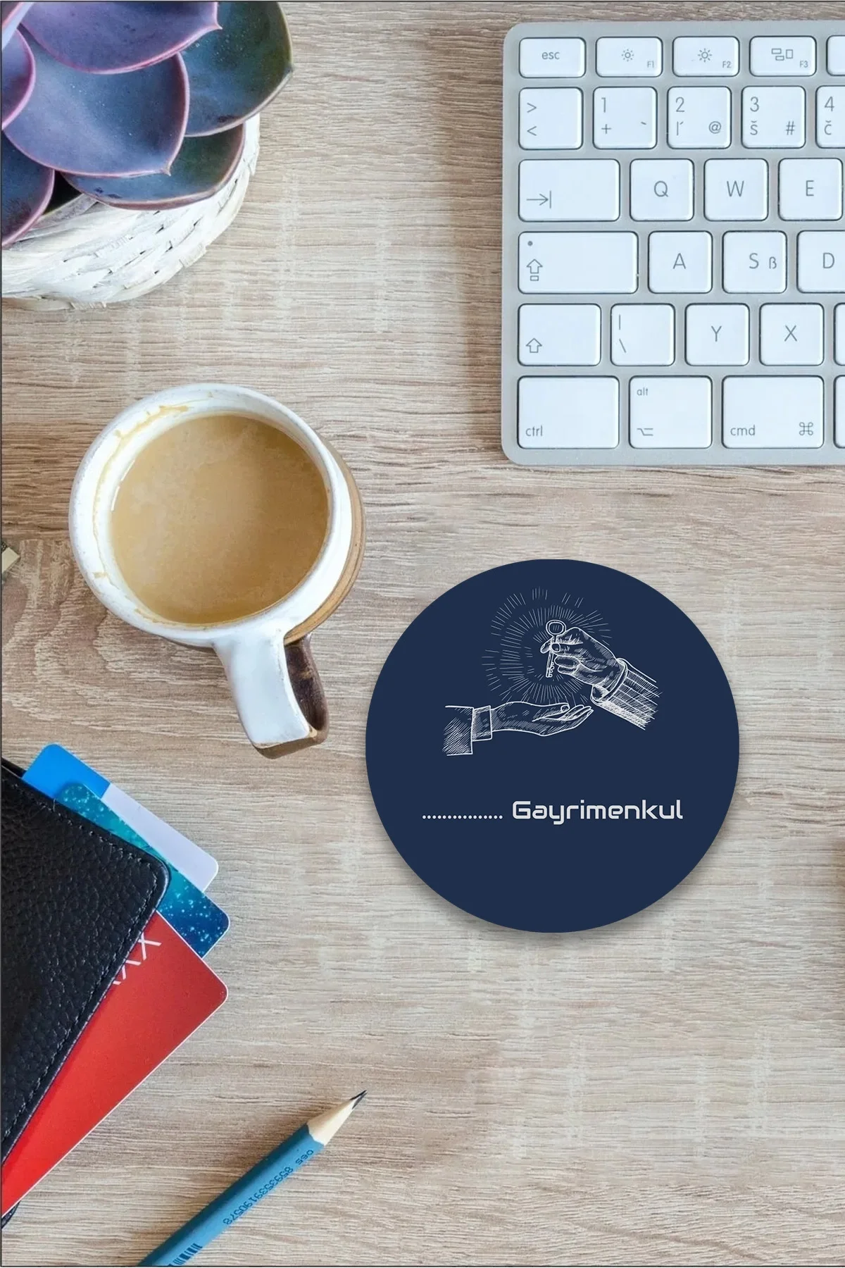 Valerine Life isme Kişiye Firmaya Özel Emlakçı Gayrimenkul Kapı Önü Paspası Klavye Mouse Pad Bardak Altlığı Seti