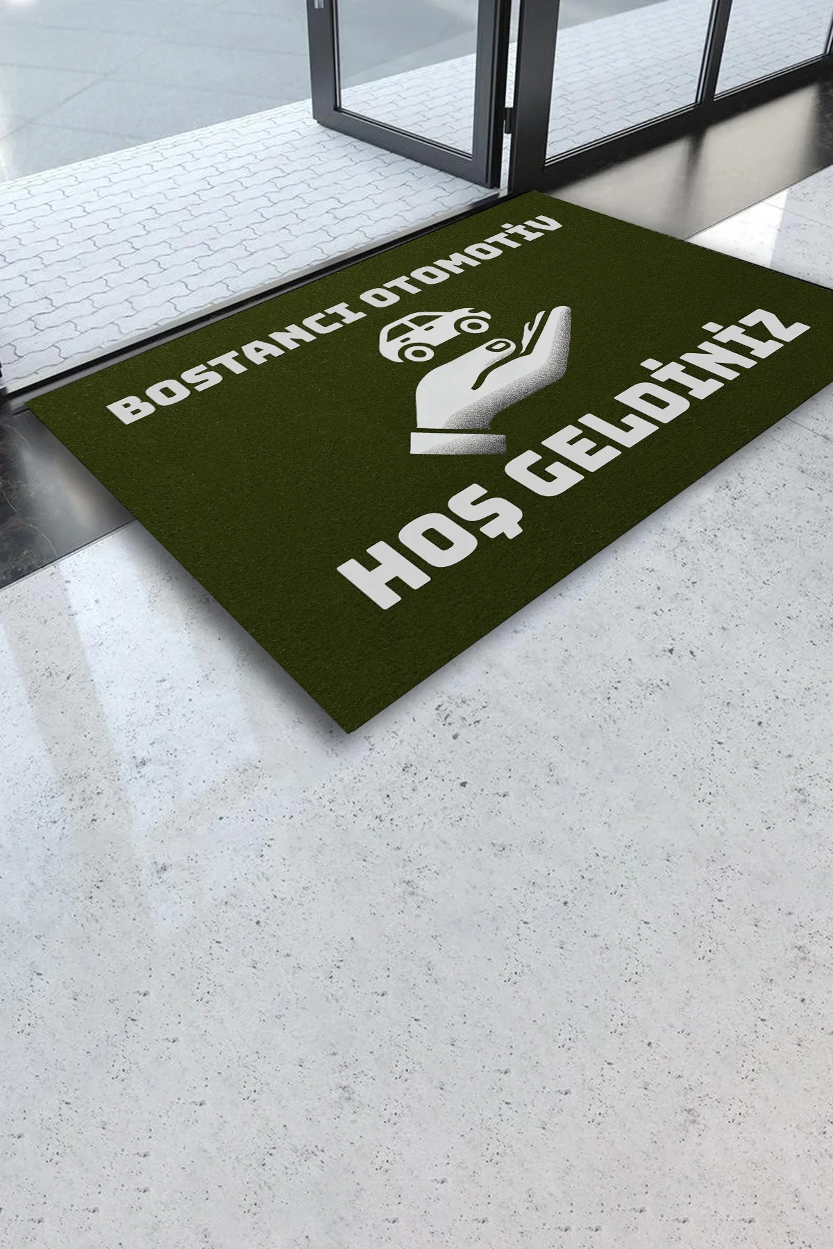 Valerine Life İsme Kişiye Firmaya Özel Galerici Otomotiv Oto Showroom Yeşil Hoş Geldiniz Kapı Önü Paspası 45x70cm