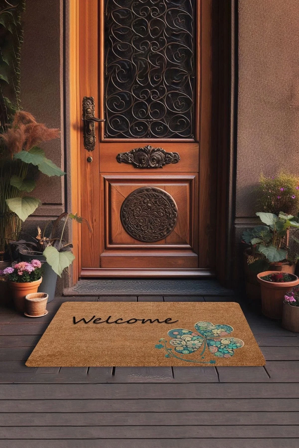 Valerine Life İyi Şans Yoncası Welcome Kapı Önü Paspası 45x70cm