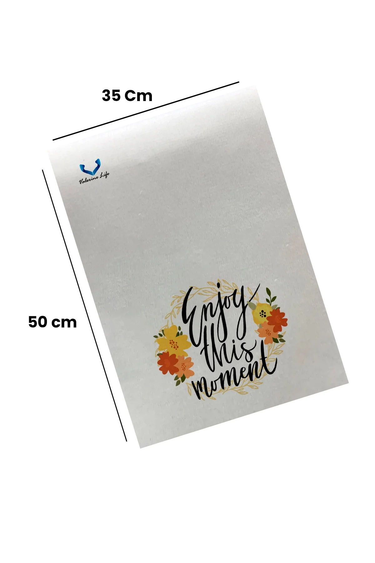 Valerine Life Bu Anın Tadını Çıkar Mutfak Kurulama Fırın Beyaz El Havlusu %100 Pamuklu 35x50cm 2 Adet