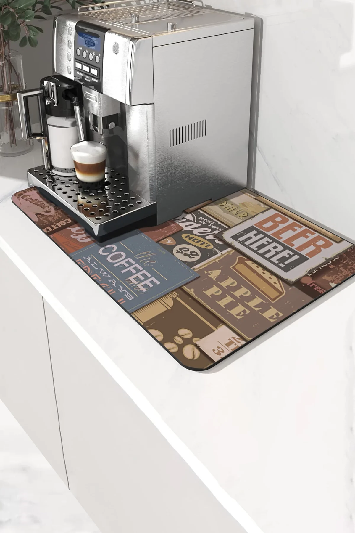 Valerine Life Kahve Makinesi Matı Sıvı Geçirmez Kaymaz Yıkanır Çaycı Çay Espresso Makinesi Pad 35x45cm 27KHD241227
