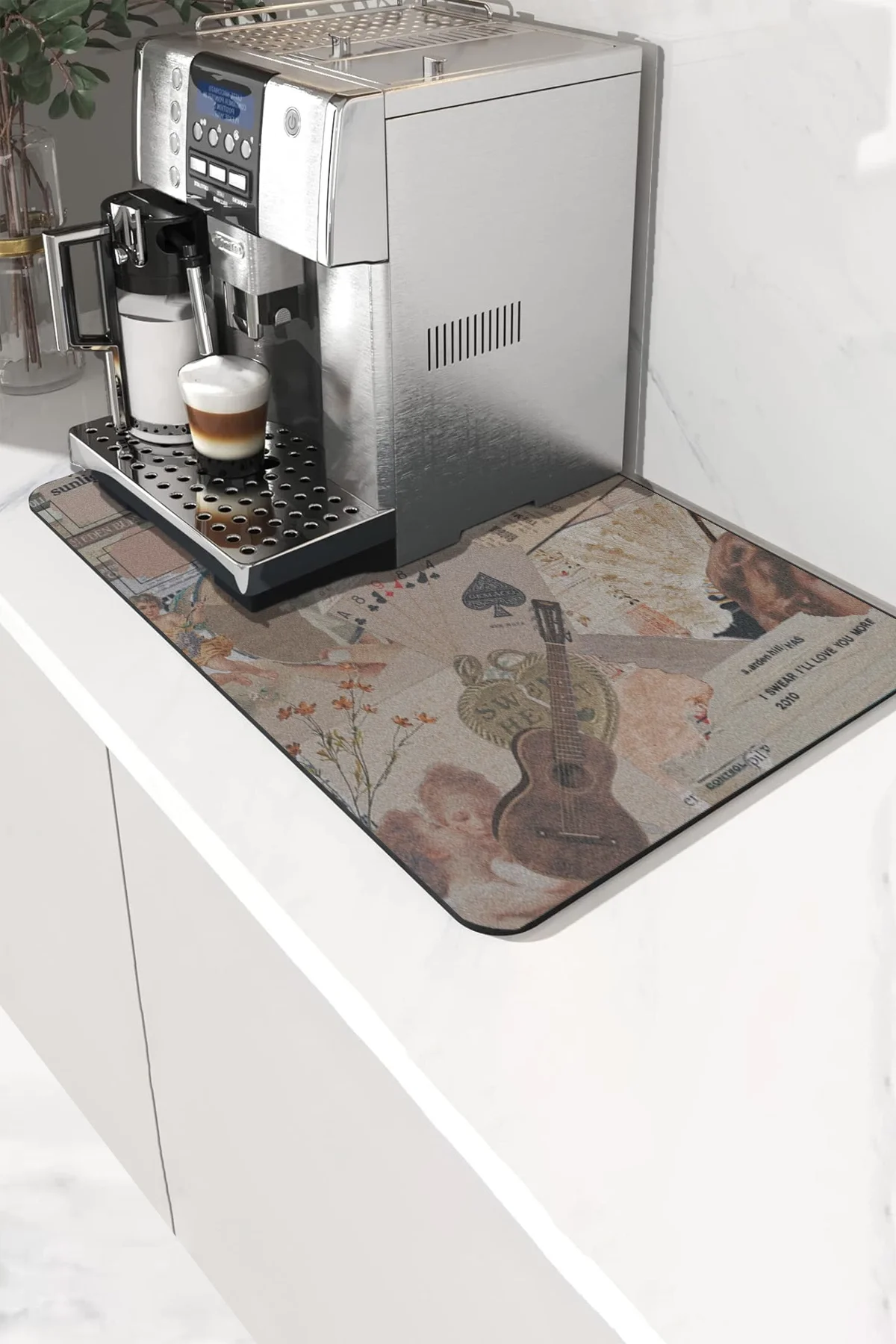 Valerine Life Kahve Makinesi Matı Sıvı Geçirmez Kaymaz Yıkanır Çaycı Çay Espresso Makinesi Pad 35x45cm 27KHD241229