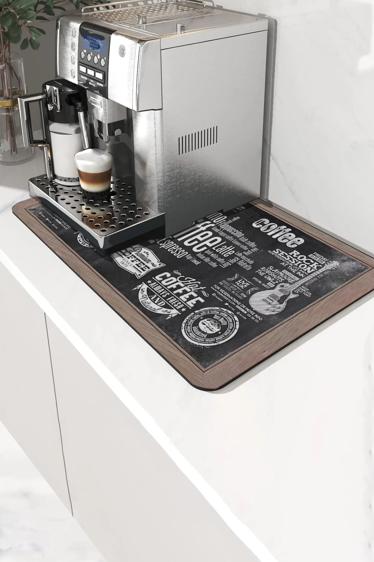 Valerine Life Kahve Makinesi Matı Sıvı Geçirmez Kaymaz Yıkanır Çaycı Çay Espresso Makinesi Pad 35x45cm 27KHD250205