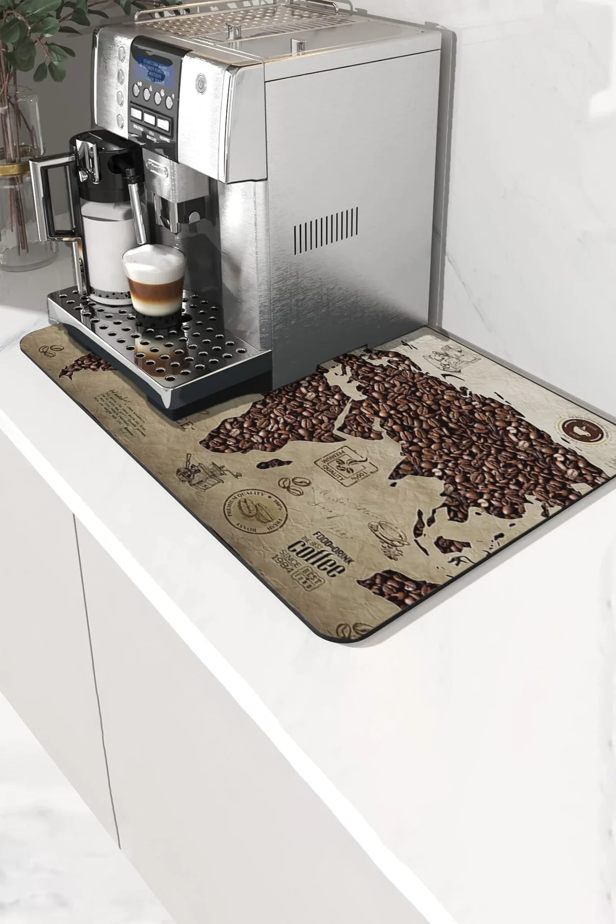 Valerine Life Kahve Makinesi Matı Sıvı Geçirmez Kaymaz Yıkanır Çaycı Çay Espresso Makinesi Pad 35x45cm 27KHD250208