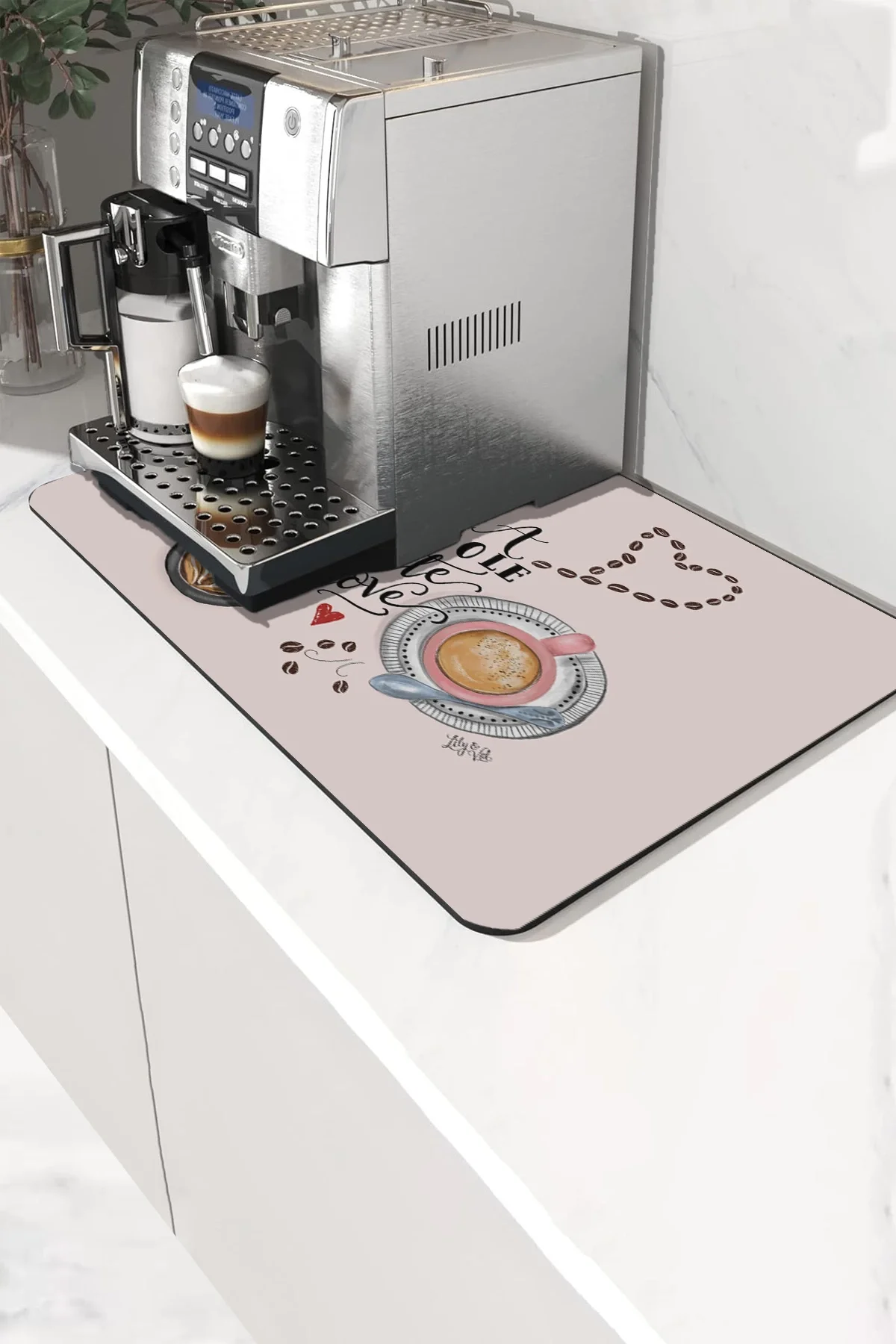 Valerine Life Kahve Makinesi Matı Sıvı Geçirmez Kaymaz Yıkanır Çaycı Çay Espresso Makinesi Pad 35x45cm 27KHD250214