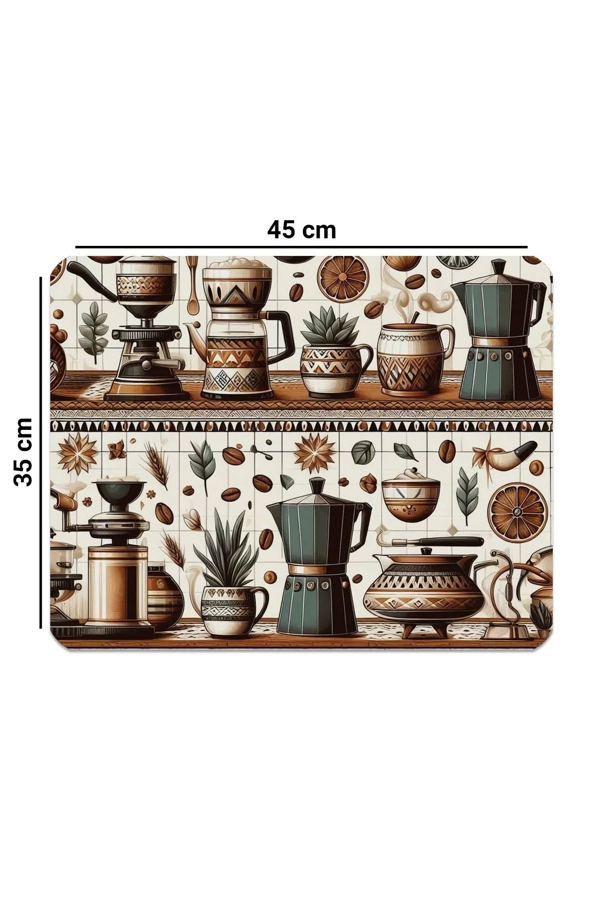 Valerine Life Kahve Makinesi Matı Su Geçirmez Kaymaz Yıkanabilir Çaycı, Çay Espresso Makinesi Pad 35x45cm 27KHD240105