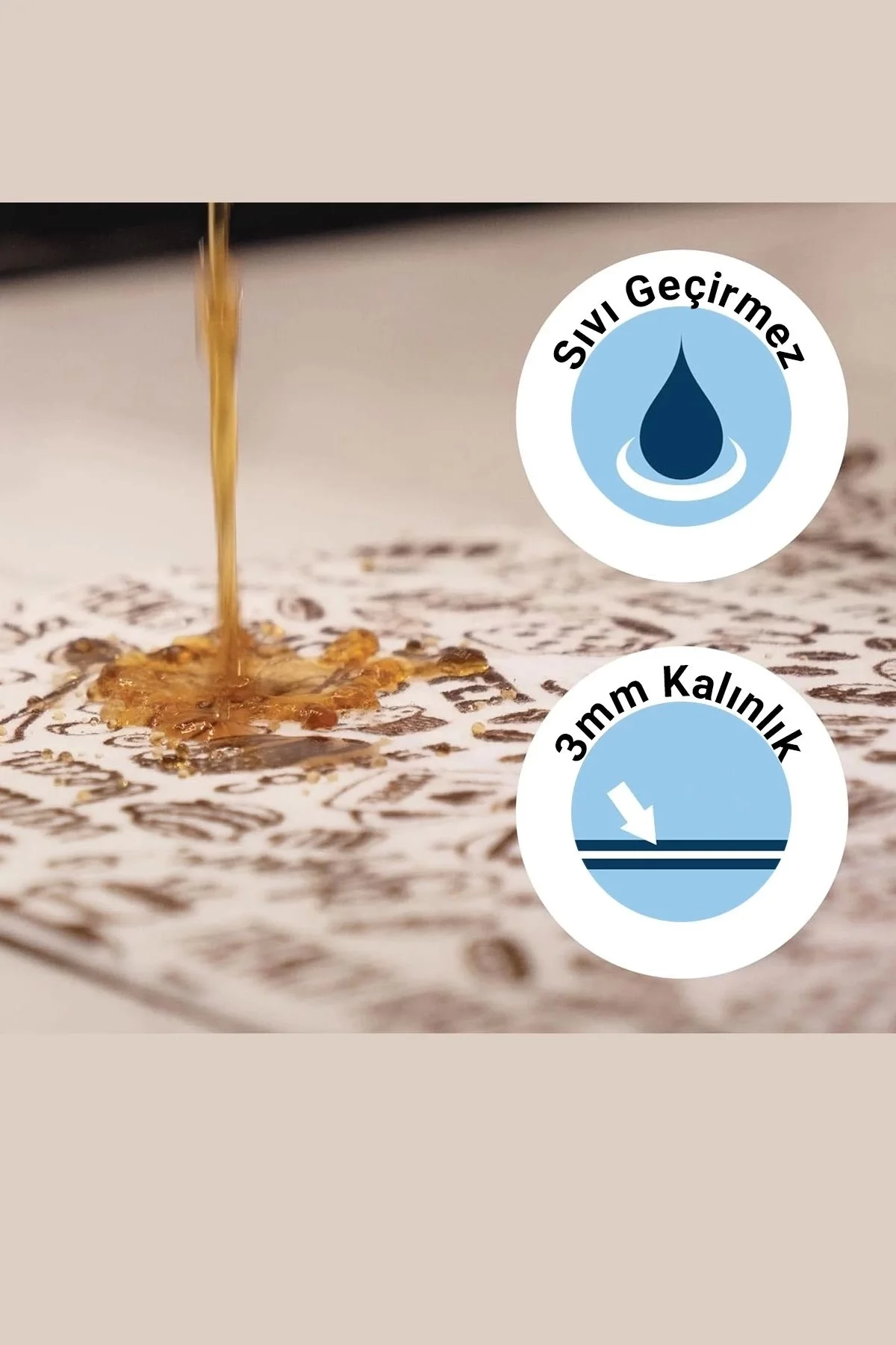 Valerine Life Kahve Makinesi Matı Su Geçirmez Kaymaz Yıkanabilir Çaycı, Çay Espresso Makinesi Pad 35x45cm 27KHD240107