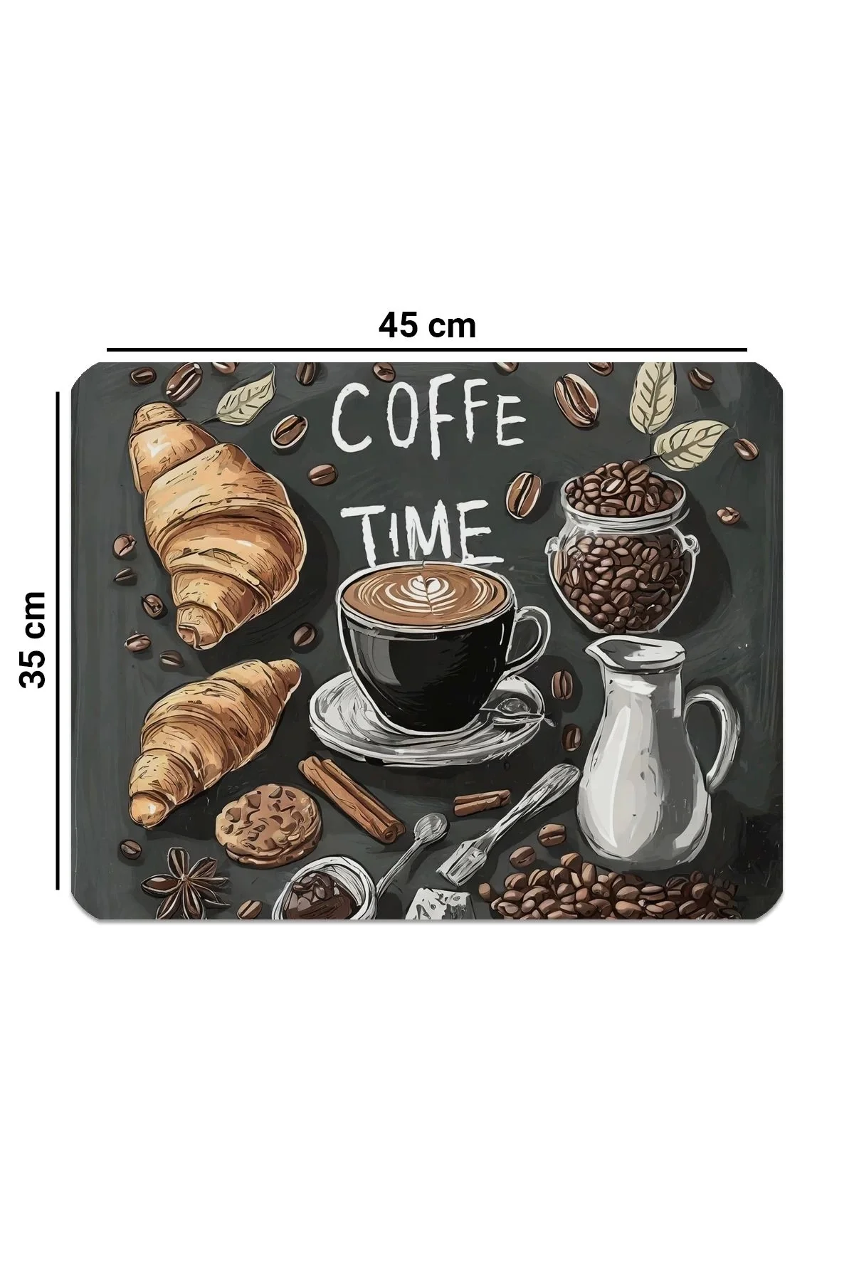 Valerine Life Kahve Makinesi Matı Su Geçirmez Kaymaz Yıkanabilir Çaycı, Çay Espresso Makinesi Pad 35x45cm 27KHD240104