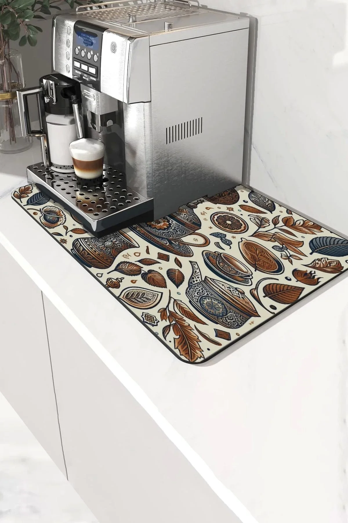 Valerine Life Kahve Makinesi Matı Su Geçirmez Kaymaz Yıkanabilir Çaycı, Çay Espresso Makinesi Pad 35x45cm 27KHD240102