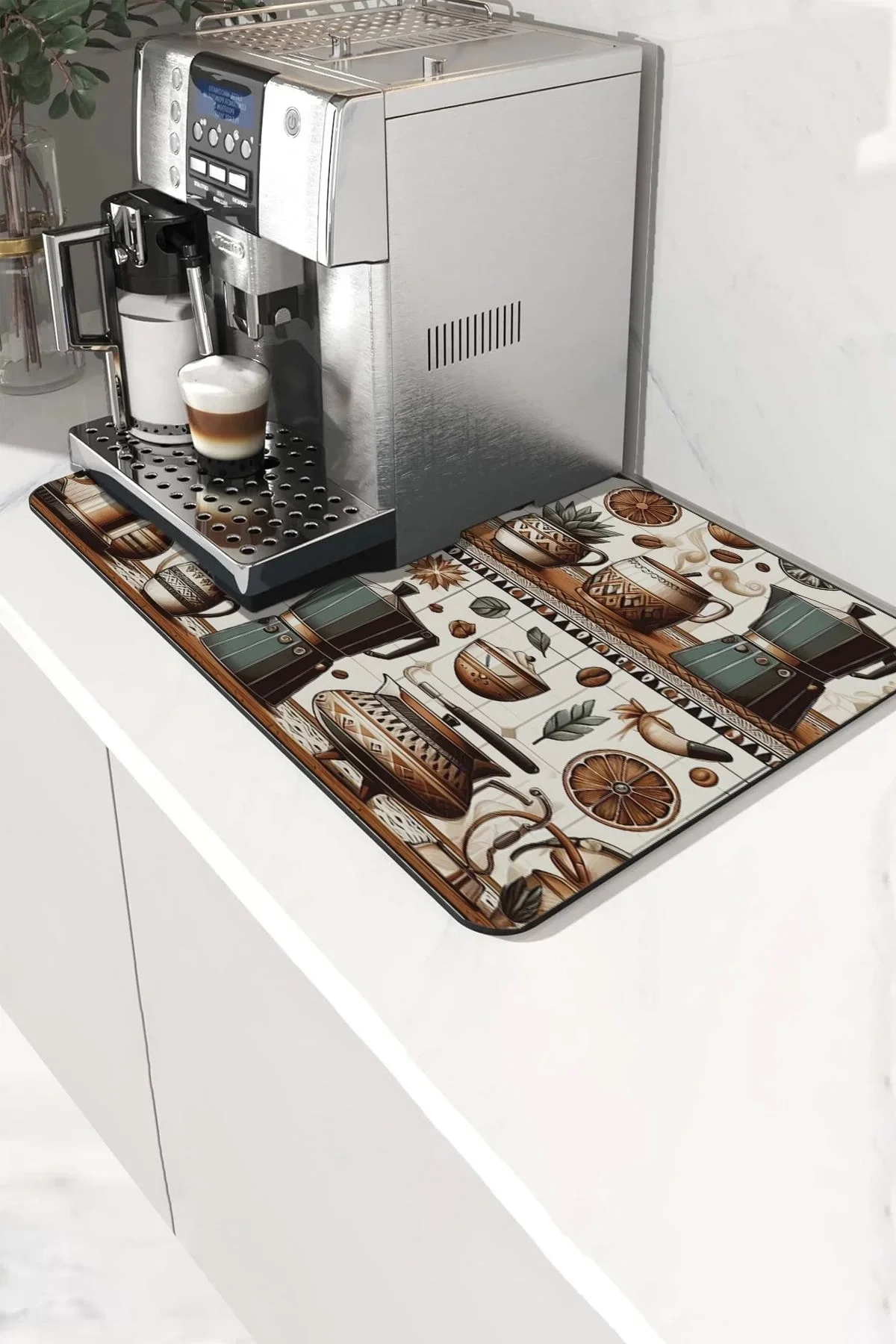 Valerine Life Kahve Makinesi Matı Su Geçirmez Kaymaz Yıkanabilir Çaycı, Çay Espresso Makinesi Pad 35x45cm 27KHD240105