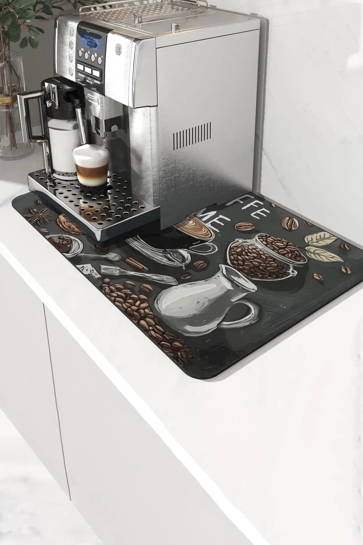 Valerine Life Kahve Makinesi Matı Su Geçirmez Kaymaz Yıkanabilir Çaycı, Çay Espresso Makinesi Pad 35x45cm 27KHD240104