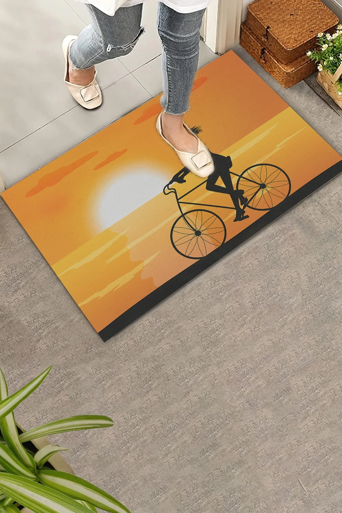 Valerine Life Özgürlüğün İzinde Sarı Renkli Welcome Hoş Geldiniz Kapı Önü Paspası 45x70cm