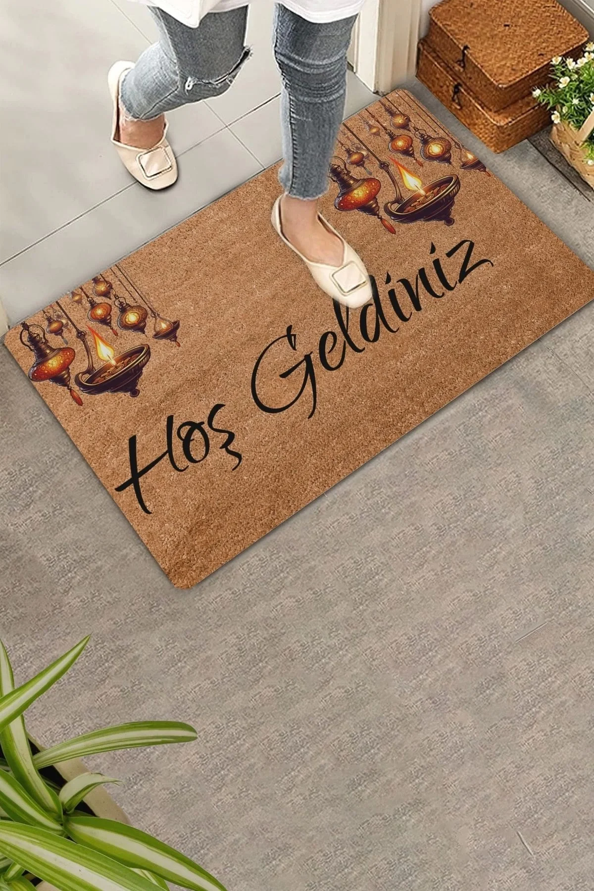 Valerine Life Kandiller Hoş Geldiniz Kapı Önü Paspası 45x70cm