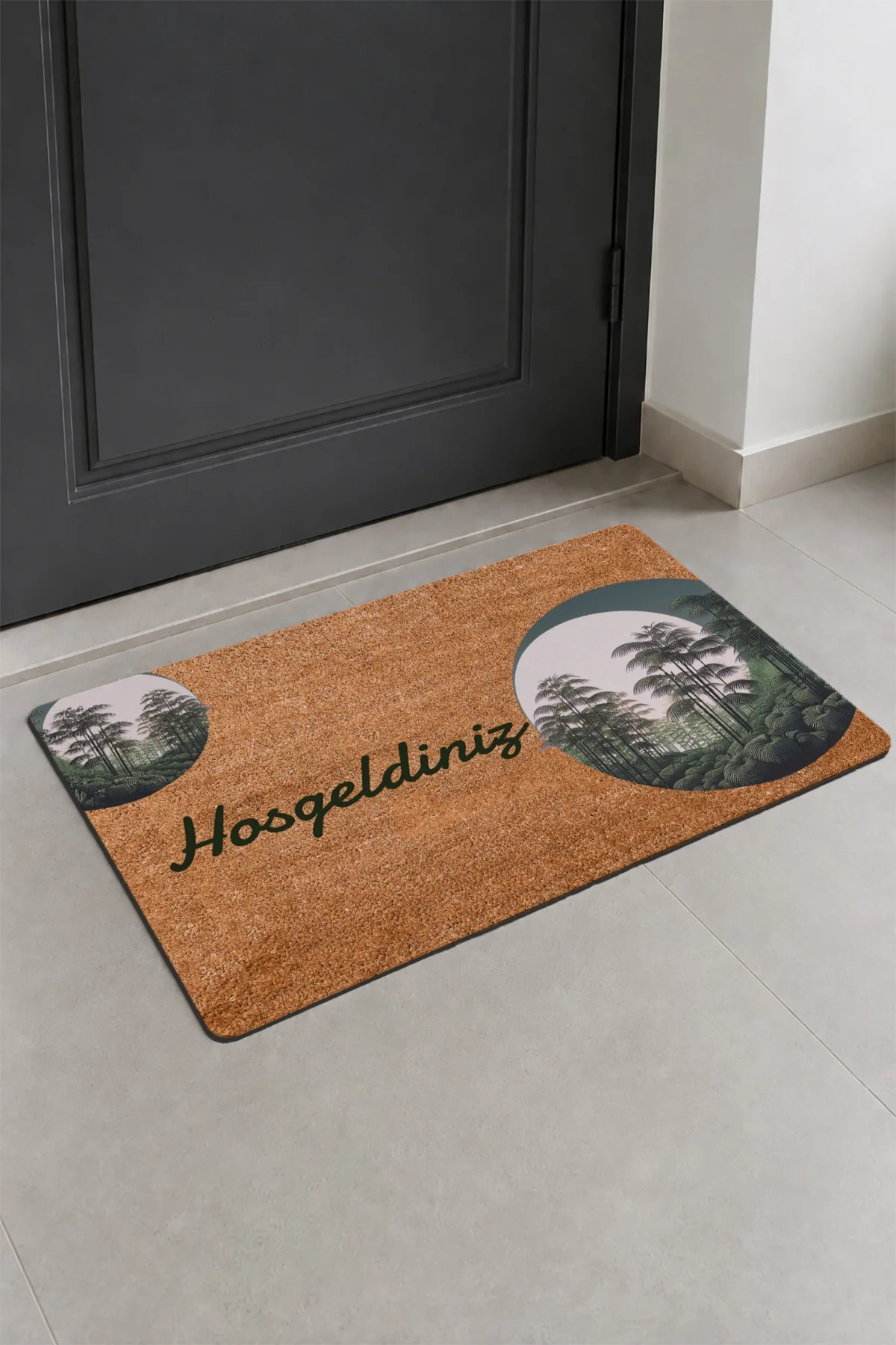 Valerine Life Kapı Önü Paspası 45x70cm Kaymaz Taban Dekoratif iç Dış Mekan Amazon Bambu Ormanı