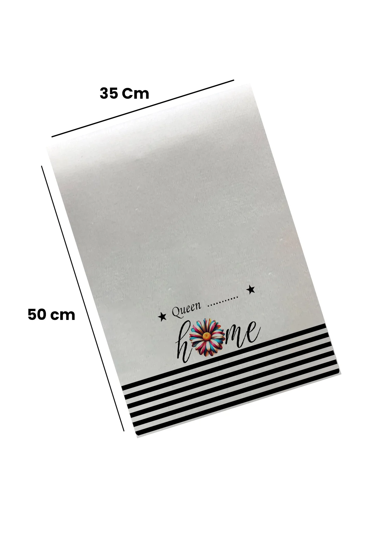 Valerine Life Kişiye İsme Özel Queen Home Çizgili Mutfak Kurulama ve Fırın Beyaz El Havlusu %100 Pamuklu 35x50cm