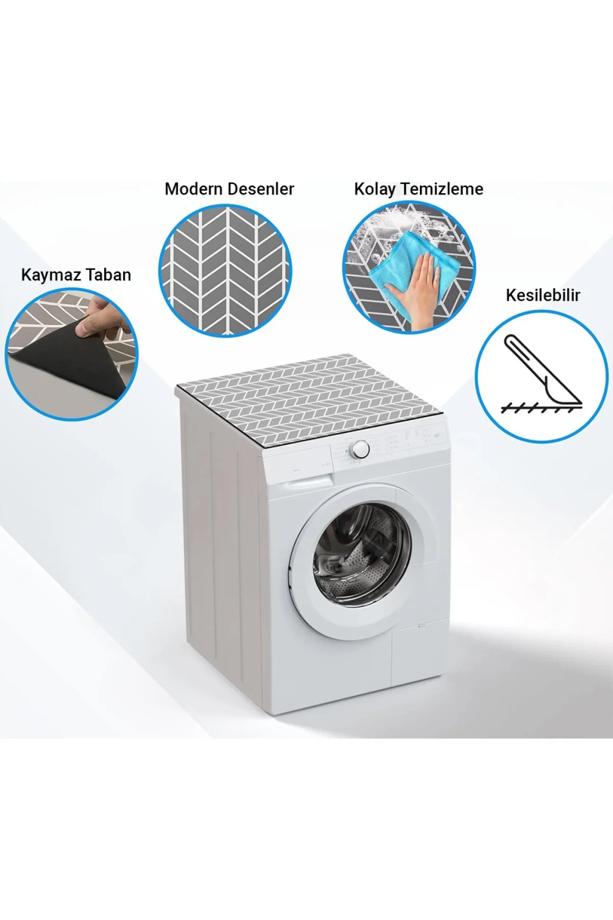 Promix Go Kişiye, İsme veya Aileye Özel Tasarım Private Label New Design Çamaşır Makinesi Matı 60x60cm