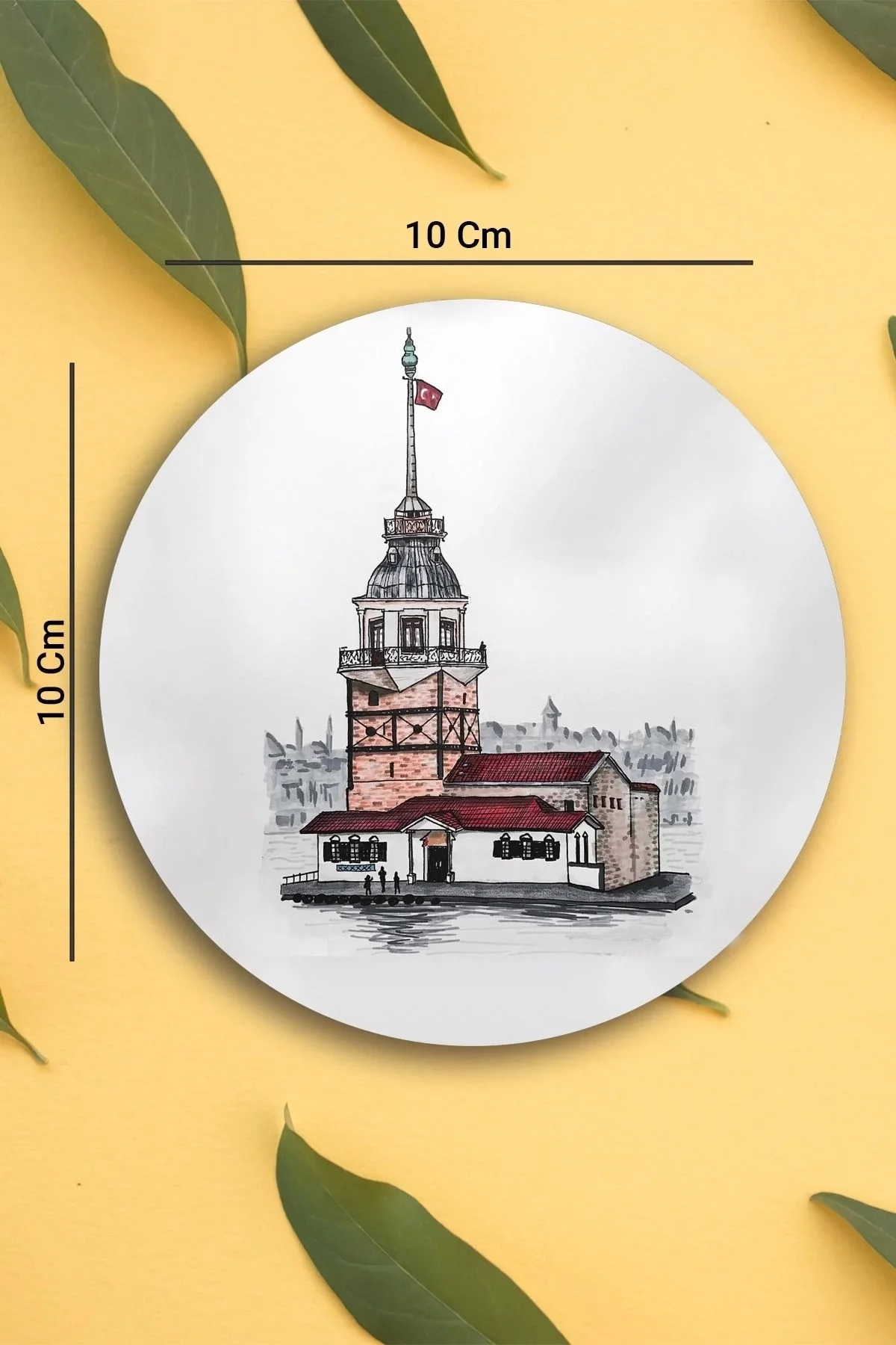 Valerine Life Kız Kulesi Figürlü Yıkanabilir Kaydırmaz Ofis Çay ve Fincan Bardak Altlığı 10x10cm 6 Adet