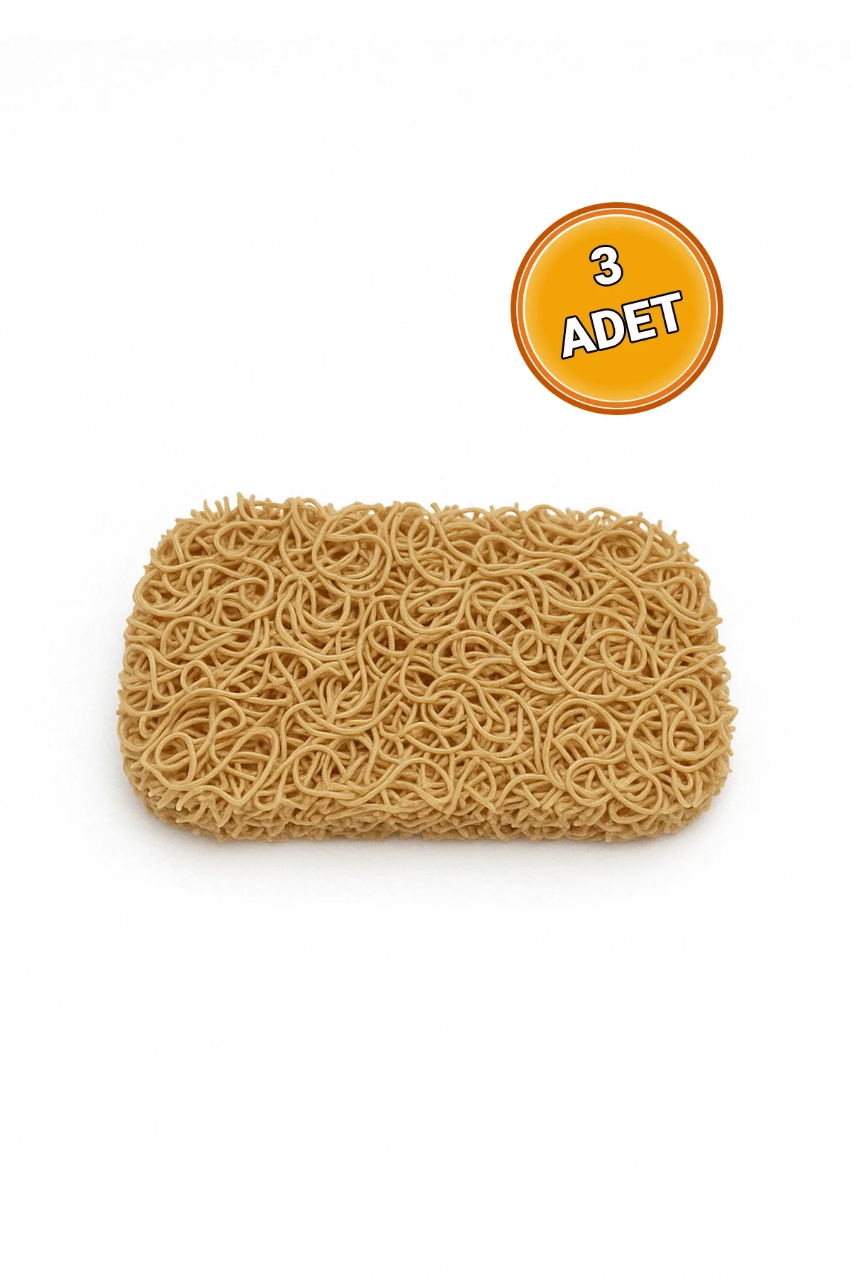 Valerine Life Krem Renk Sabunluk Kaymaz Kıvırcık Lif Dokulu Hızlı Kuruyan Su Tahliyeli Sabun Altlığı 7x11cm 3 Adet