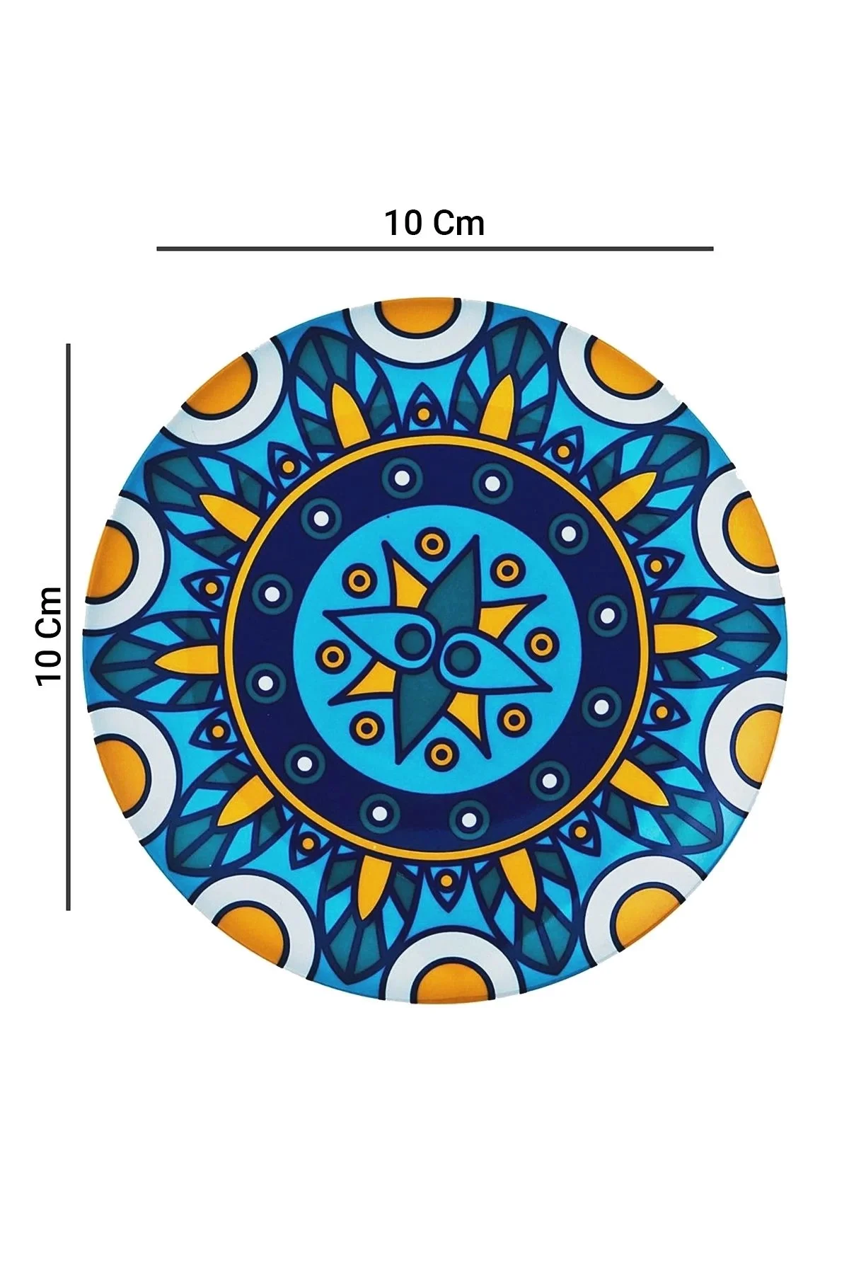 Valerine Life Kutsal Geometri Mandala Desenli Yıkanabilir Kaydırmaz Ofis Çay ve Fincan Bardak Altlığı 10x10cm 6 Adet